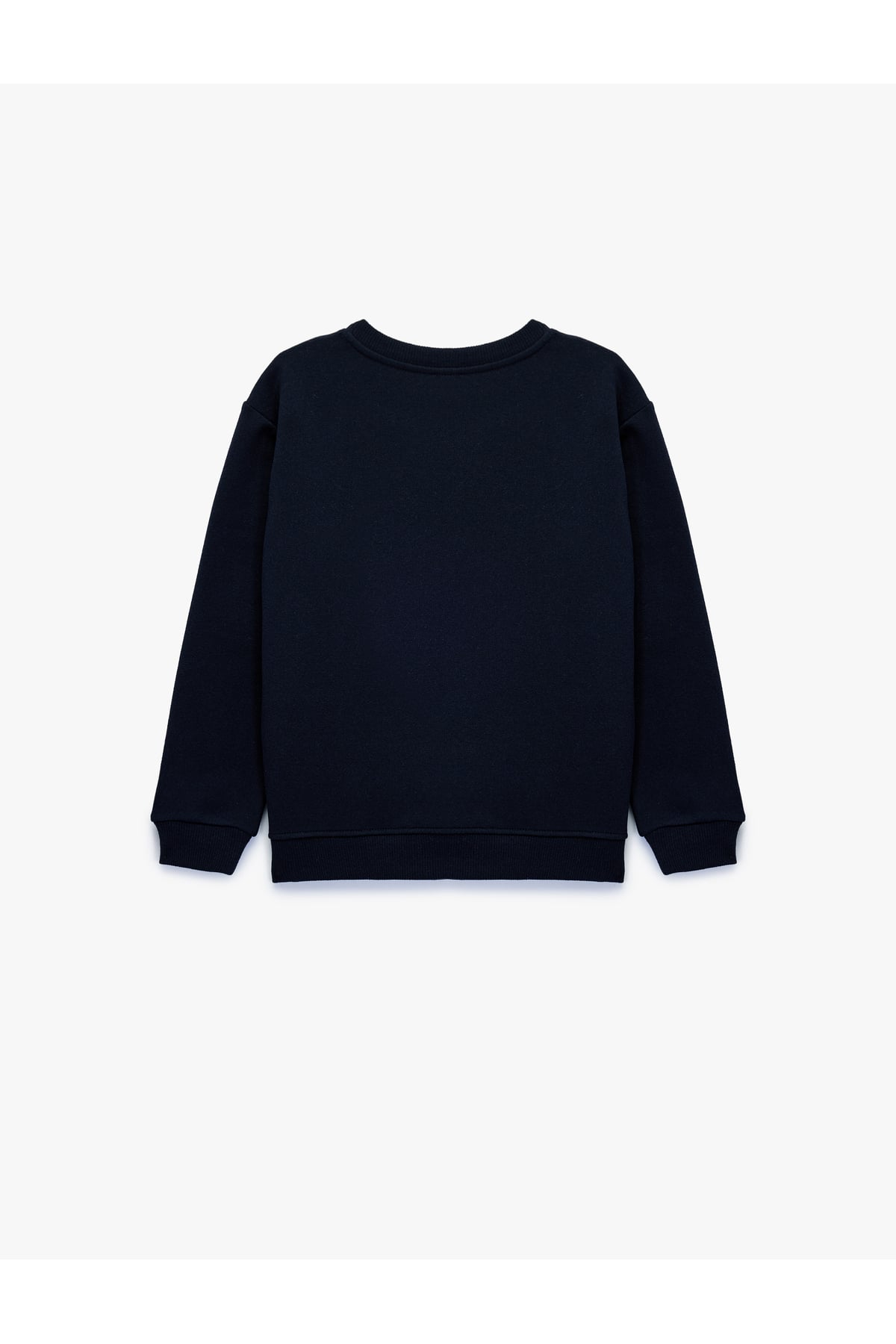 Bisiklet Yaka Uzun Kollu Baskılı Şardonlu Sweatshirt