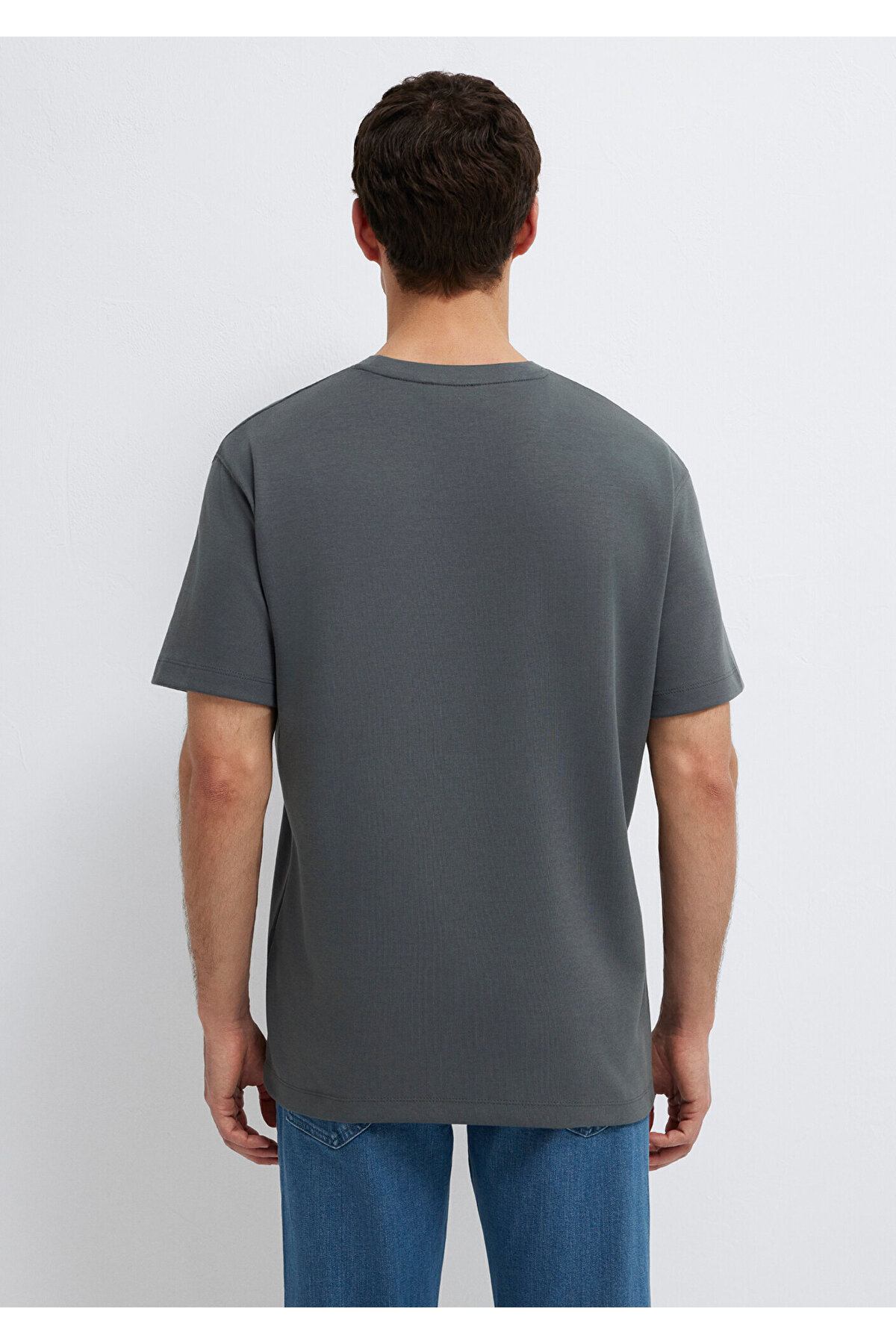 Black Antrasit Tişört Loose Fit / Bol Rahat Kesim 0612731-70088