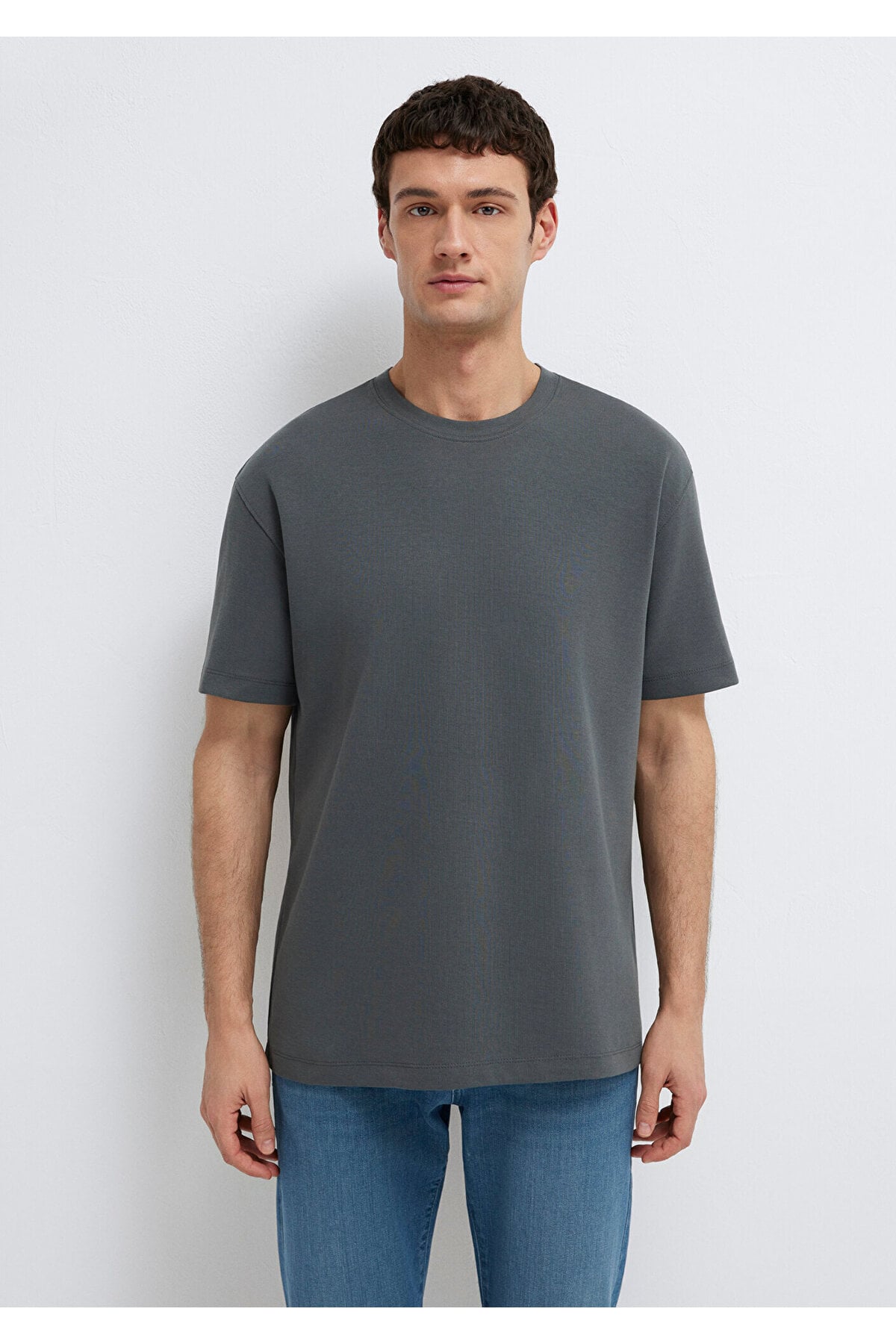 Black Antrasit Tişört Loose Fit / Bol Rahat Kesim 0612731-70088