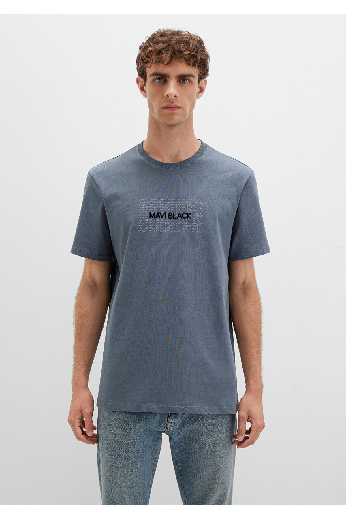 Black Baskılı Gri Tişört Regular Fit / Normal Kesim 0613042-80776