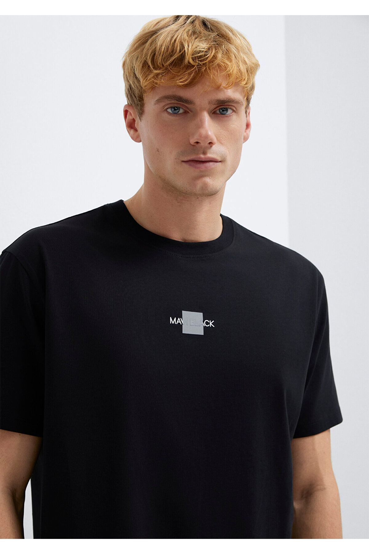 Black Reflektörlü Siyah Tişört Loose Fit / Bol Rahat Kesim 0613132-900