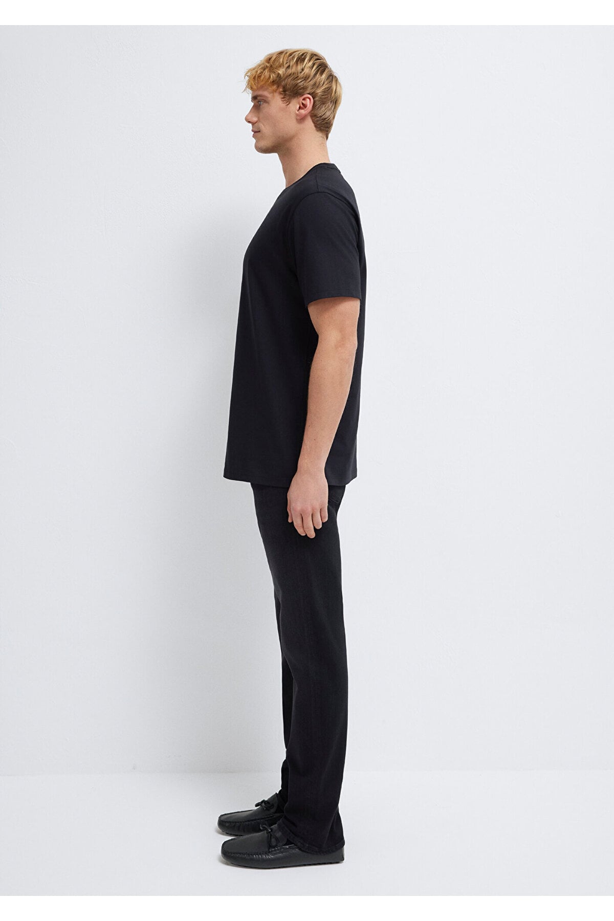 Black Reflektörlü Siyah Tişört Loose Fit / Bol Rahat Kesim 0613132-900