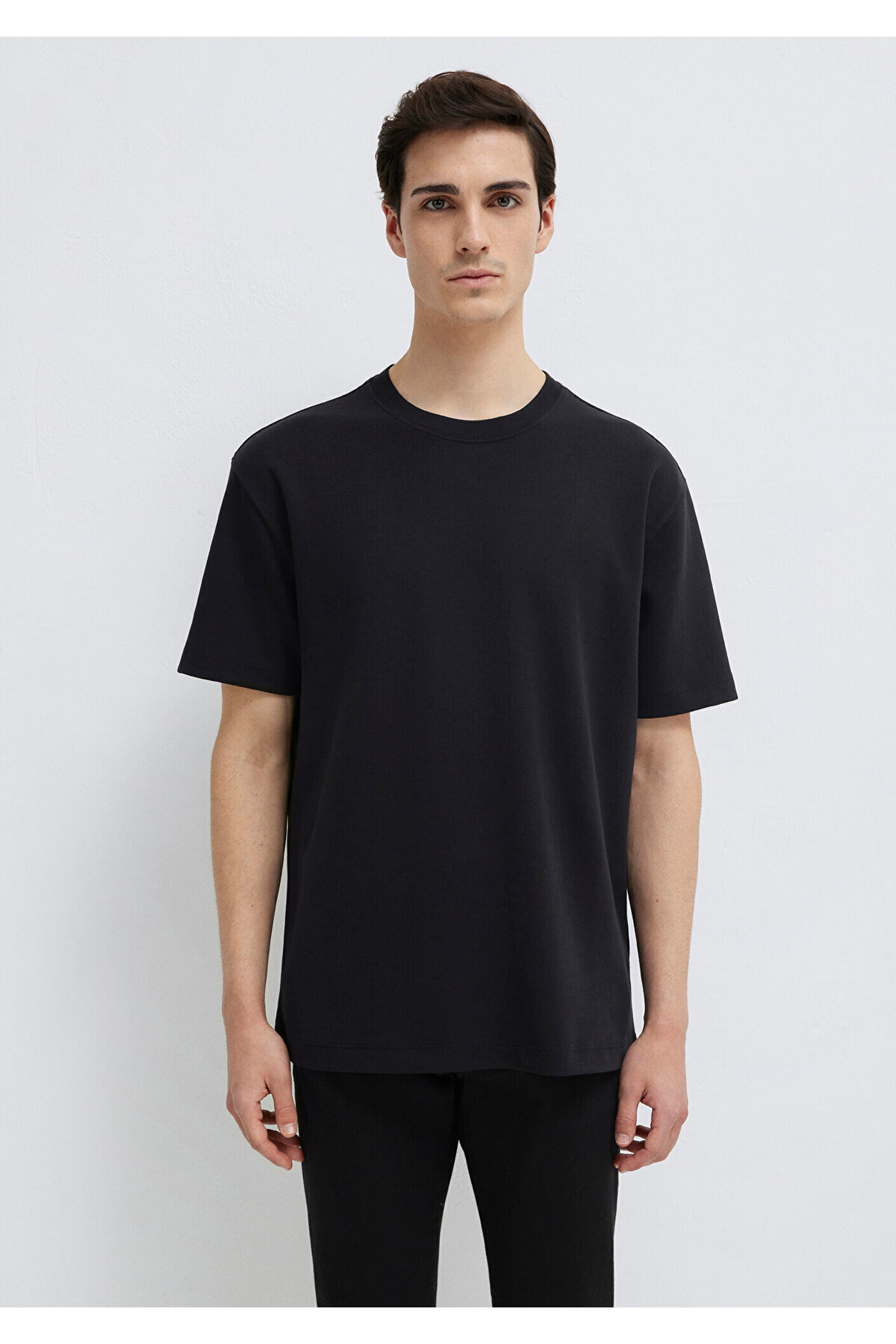 Black Siyah Basic Tişört Loose Fit / Bol Rahat Kesim 0612731-900