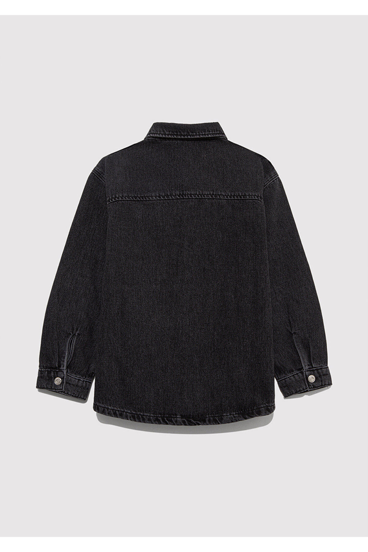 Bobbo 90lar Antrasit Denim Jean Gömlek Oversize / Geniş Kesim 6210000-89447