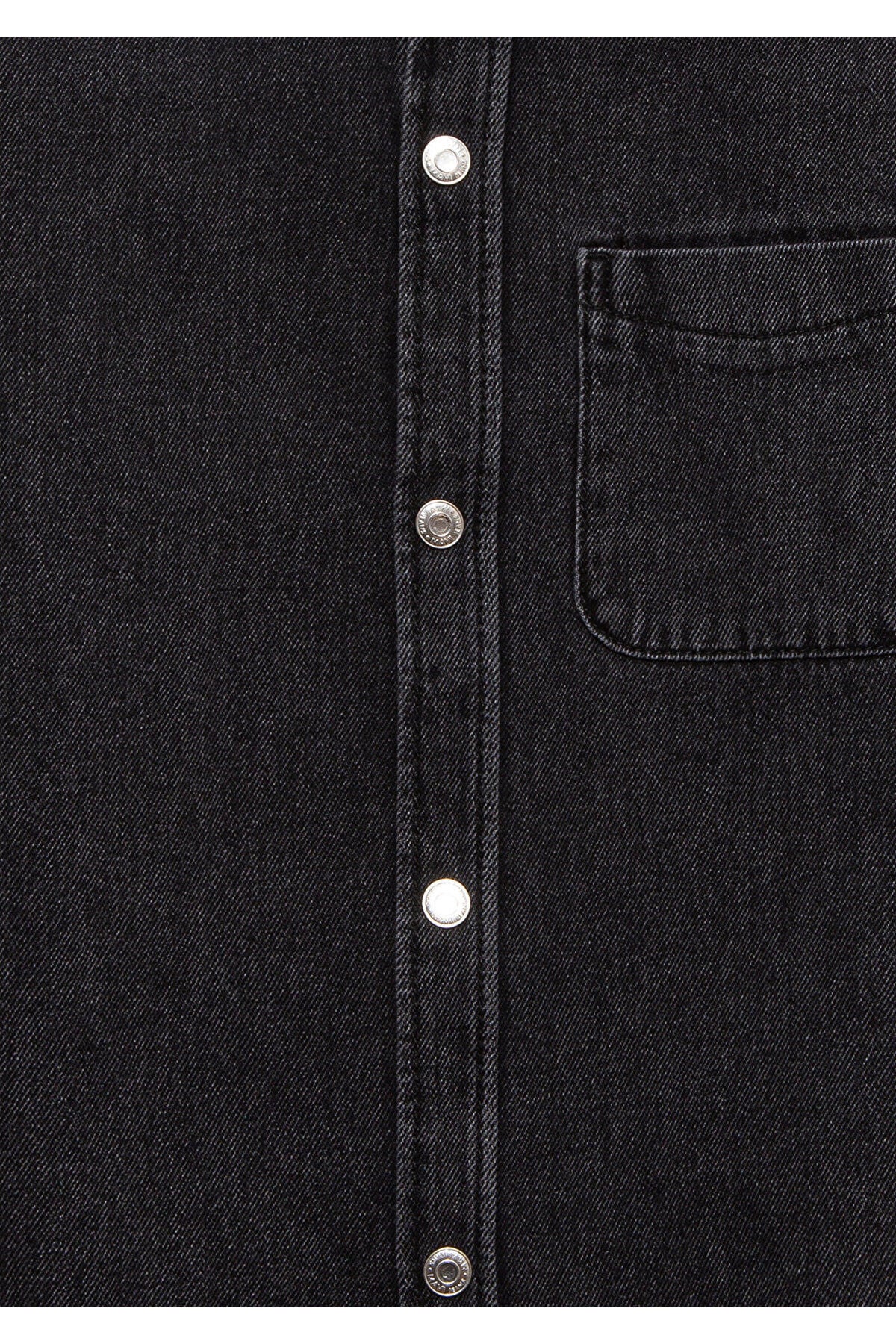 Bobbo 90lar Antrasit Denim Jean Gömlek Oversize / Geniş Kesim 6210000-89447