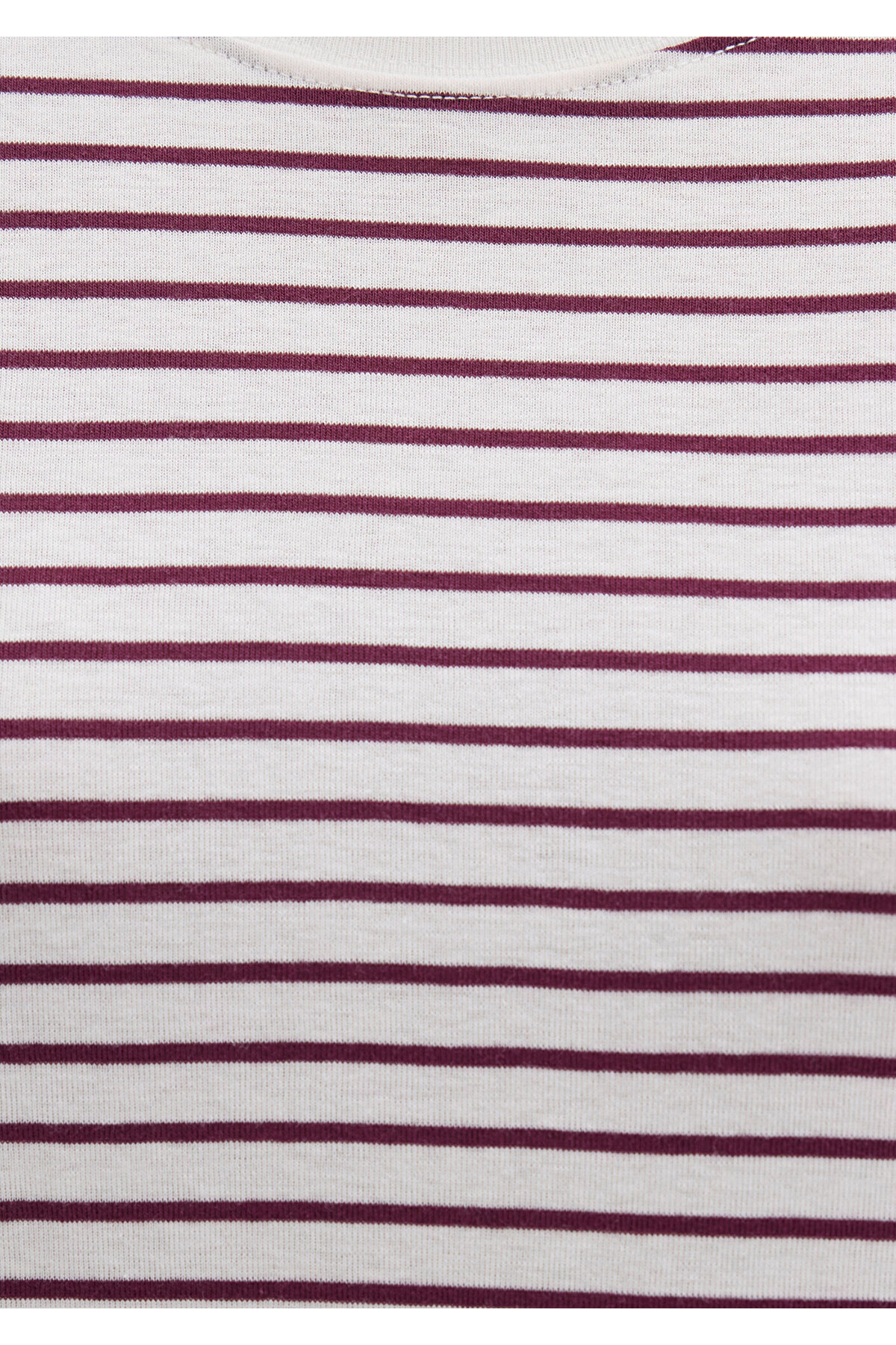 Bordo Çizgili Basic Tişört Regular Fit / Normal Kesim 1611653-88108