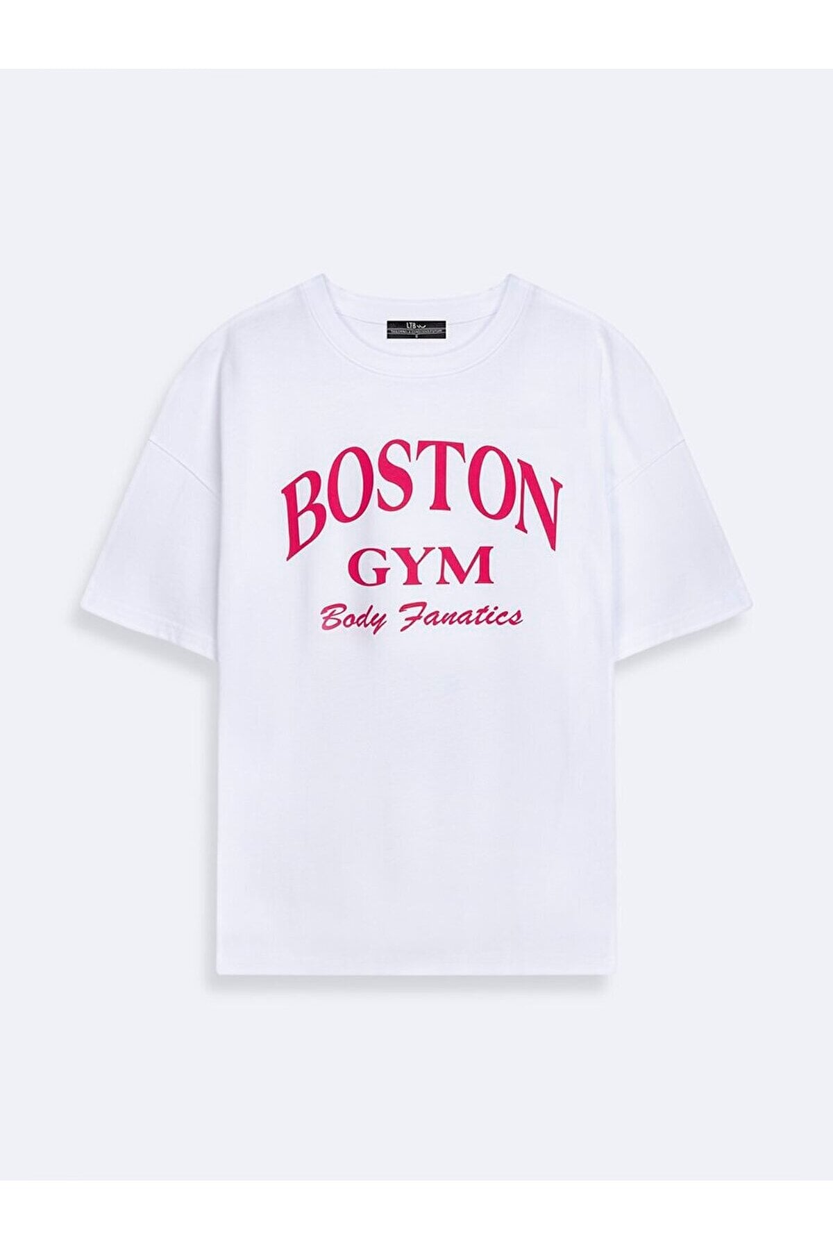 Boston Baskılı Beyaz T-shırt