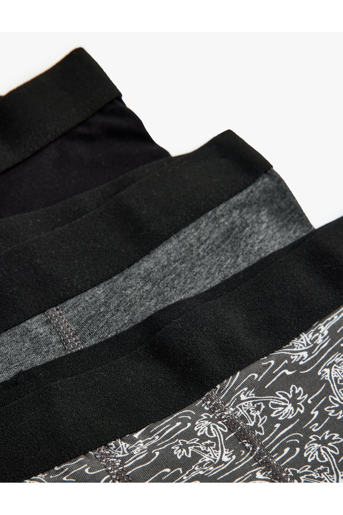 Boxer Seti 3'lü Slim Fit Palmiye Baskılı Pamuk Karışımlı