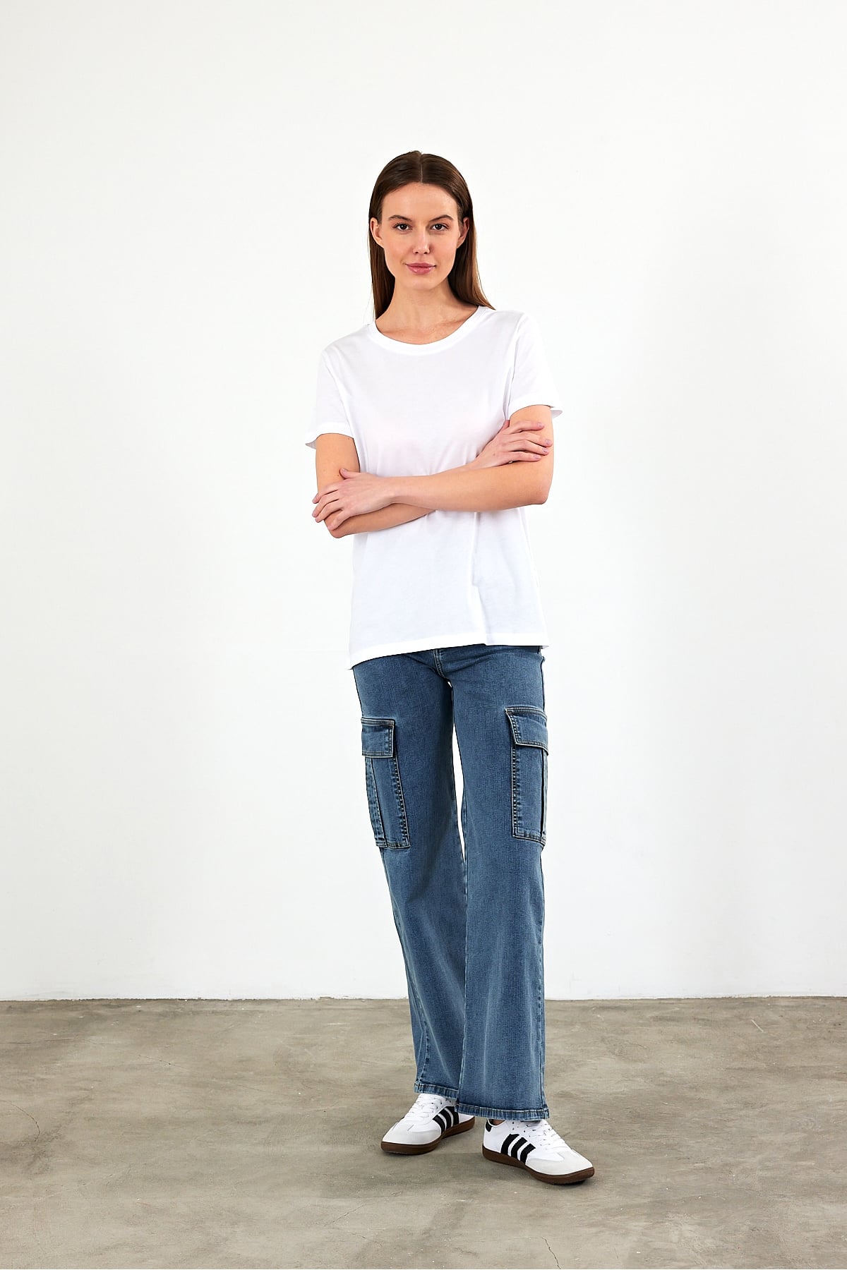 Boyfriend Bisiklet Yaka Regular Fit Modal Tişört(TENCEL)(TM) - BEYAZ
