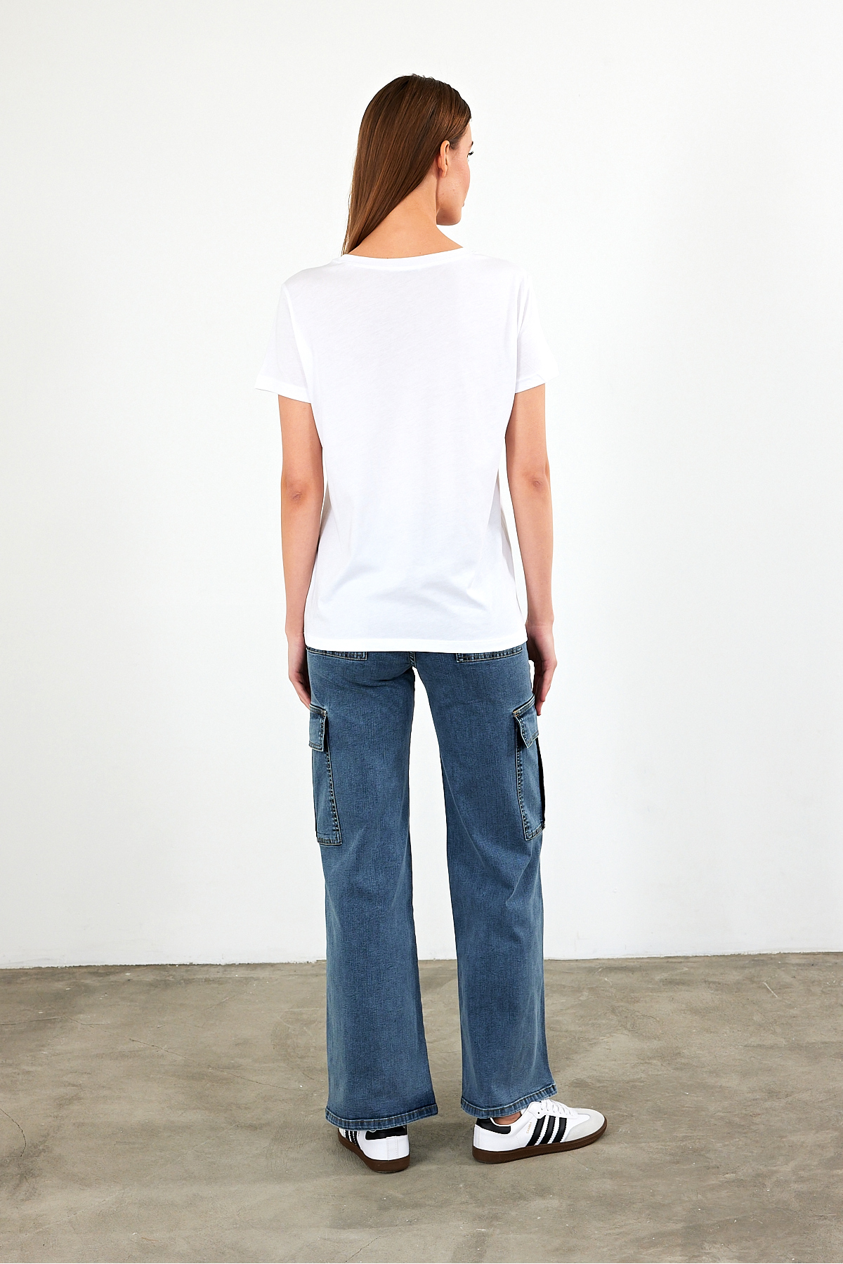Boyfriend Bisiklet Yaka Regular Fit Modal Tişört(TENCEL)(TM) - BEYAZ