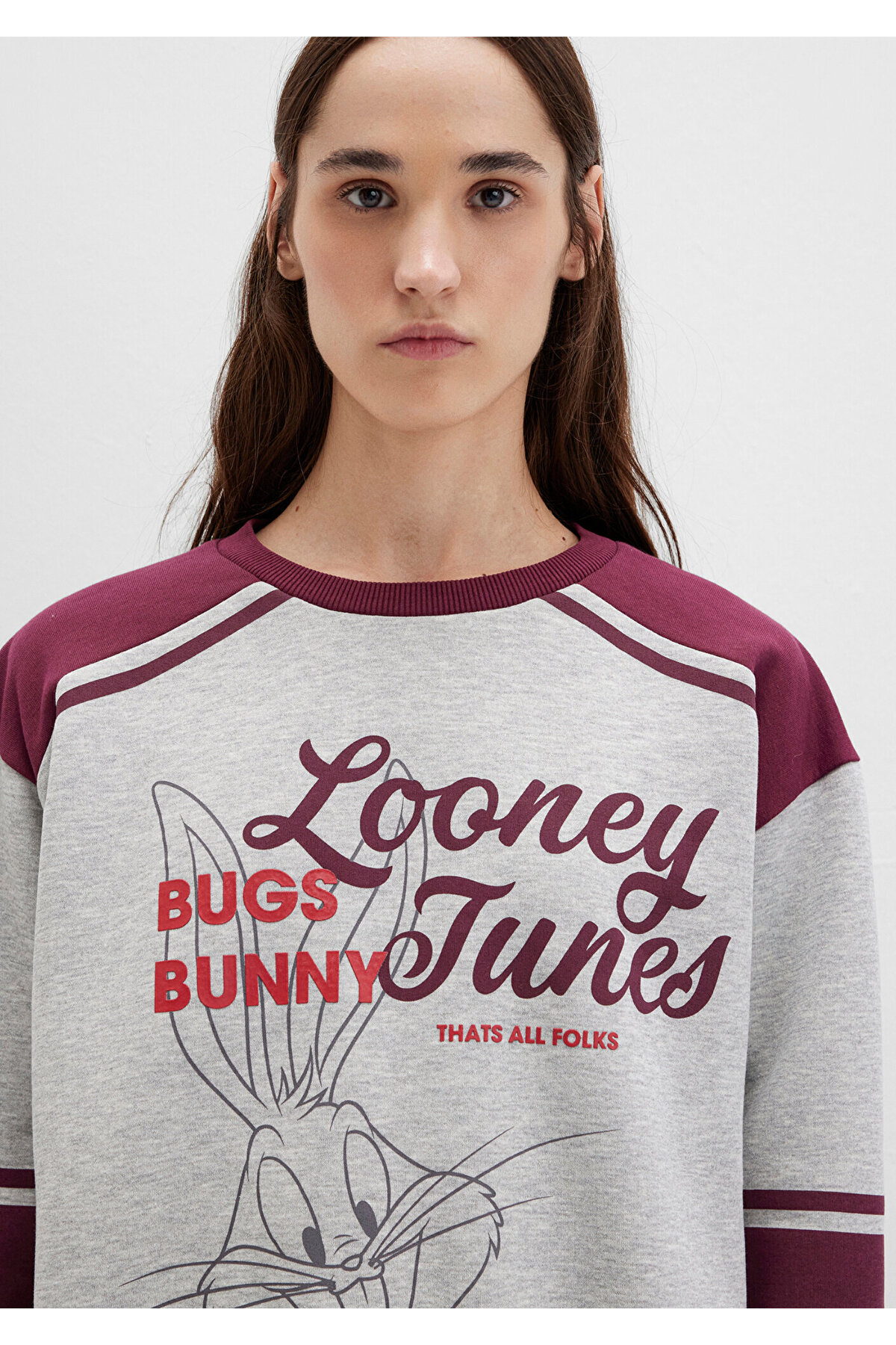 Bugs Bunny Baskılı Gri Sweatshirt 1S10464-83096
