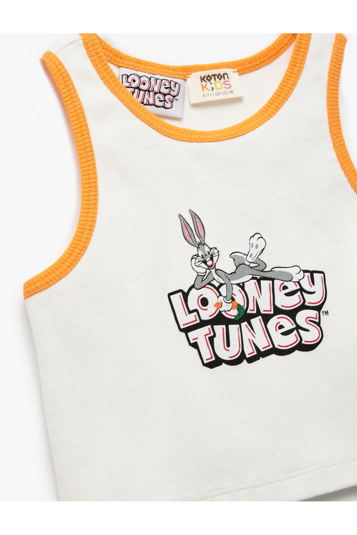 Bugs Bunny Baskılı Ribanalı Lisanslı Bisiklet Yaka Crop Atlet