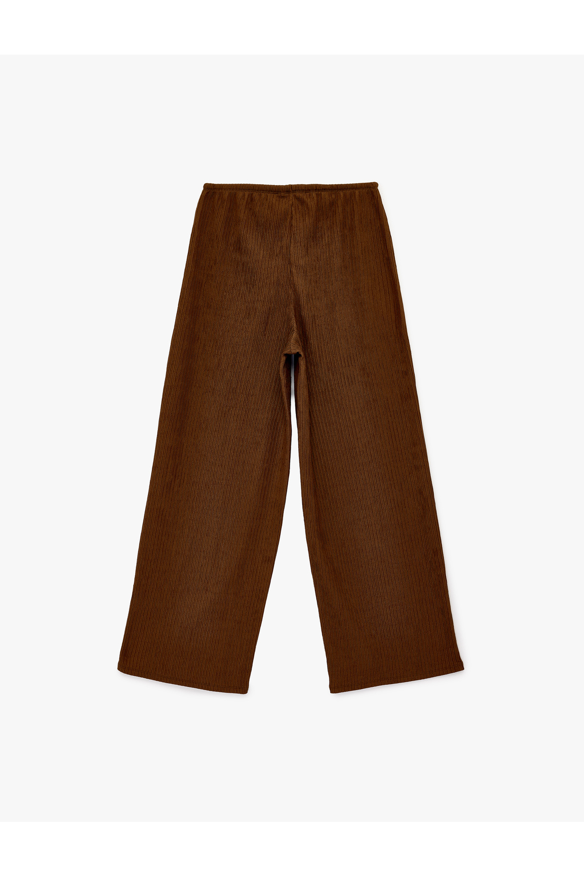 Bürümcük Kumaş Beli Bağcıklı Geniş Paça Bol Pantolon