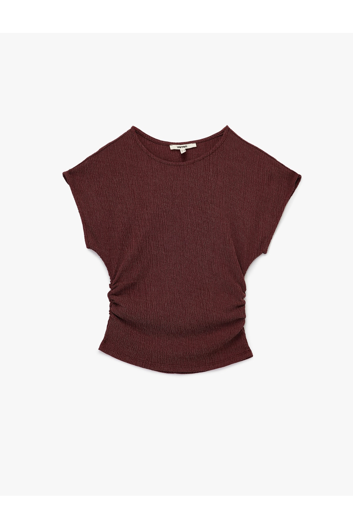 Bürümcük Kumaş Slim Fit Kısa Kollu Bisiklet Yaka Tişört