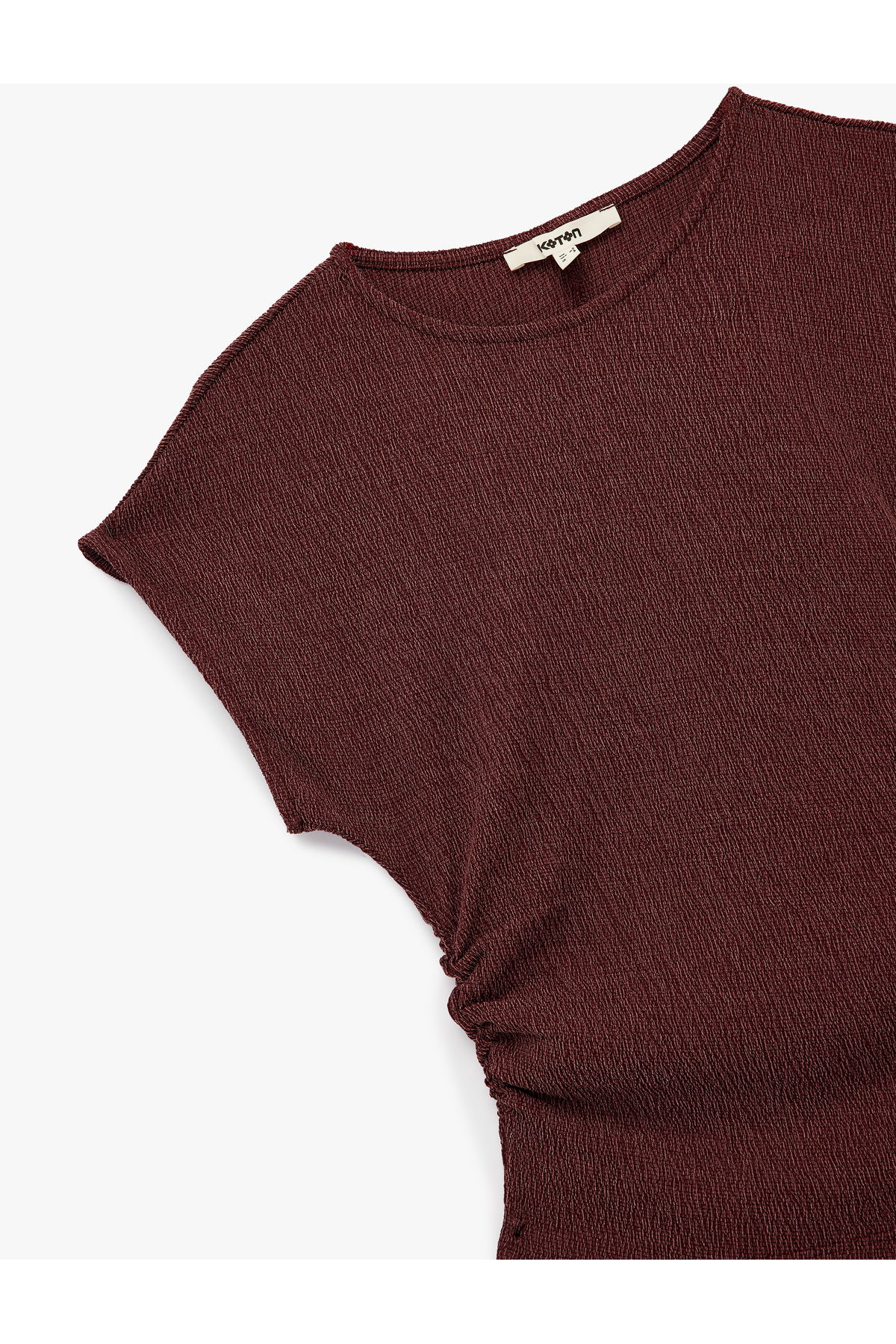 Bürümcük Kumaş Slim Fit Kısa Kollu Bisiklet Yaka Tişört