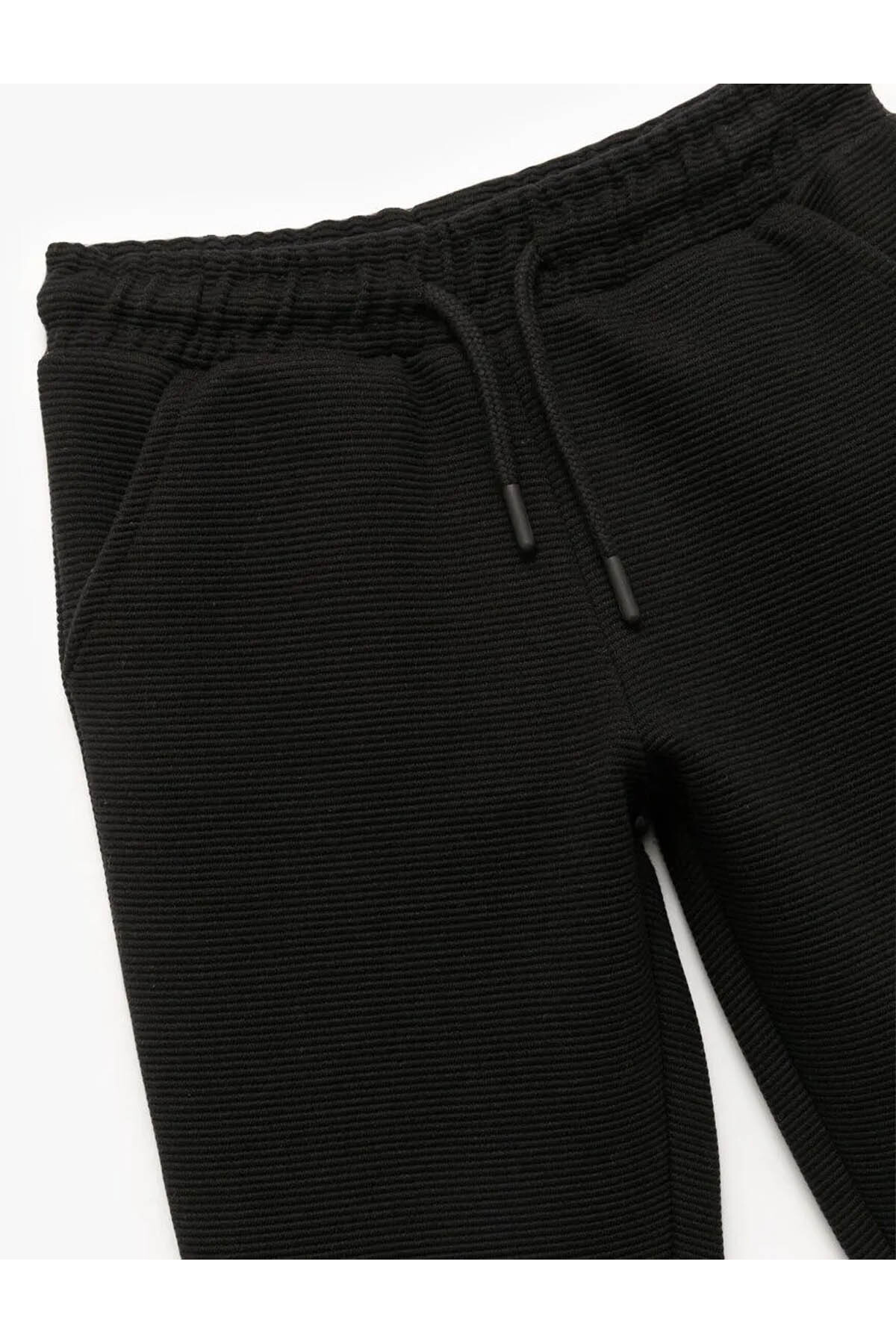 Cepli Beli Bağcıklı Basic Jogger Siyah Erkek Çocuk Eşofman Altı 6Wkb40075Tk