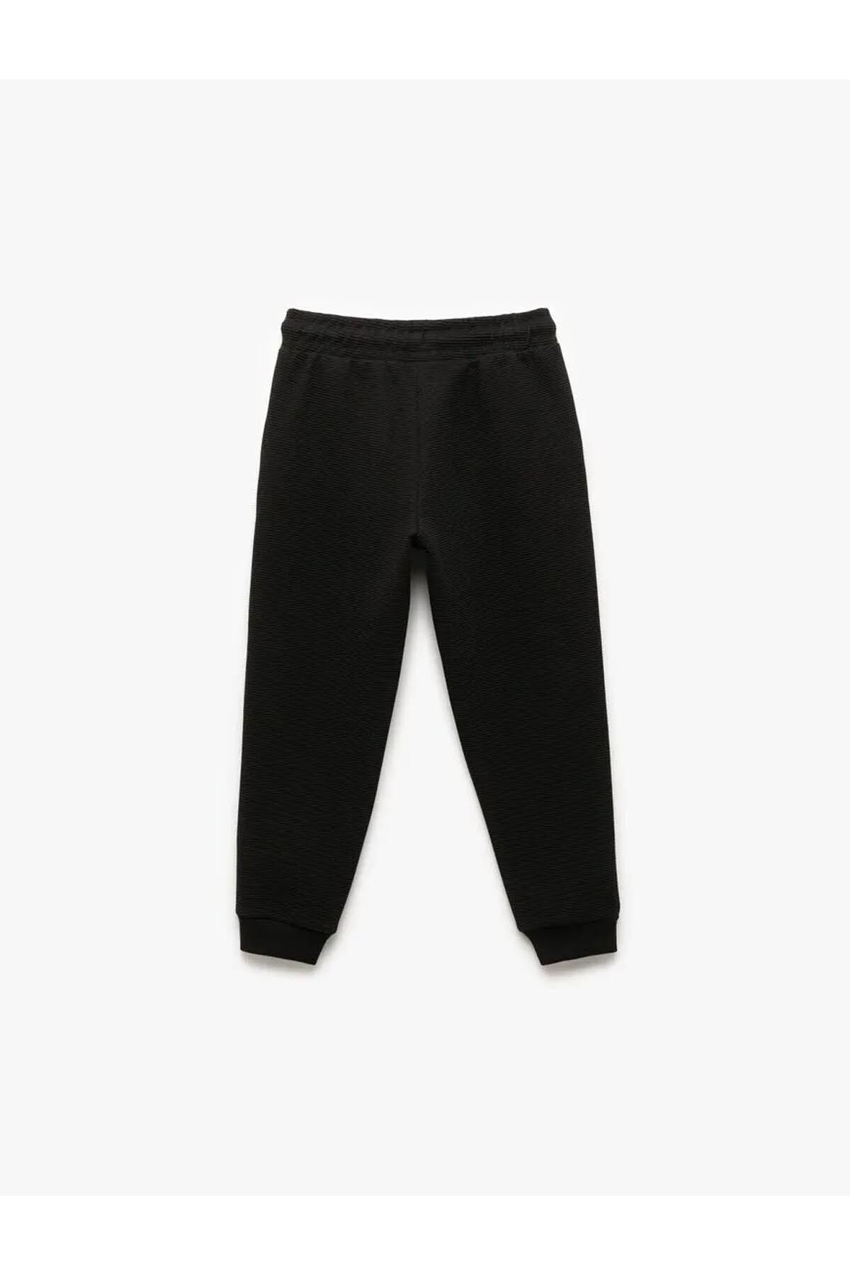 Cepli Beli Bağcıklı Basic Jogger Siyah Erkek Çocuk Eşofman Altı 6Wkb40075Tk
