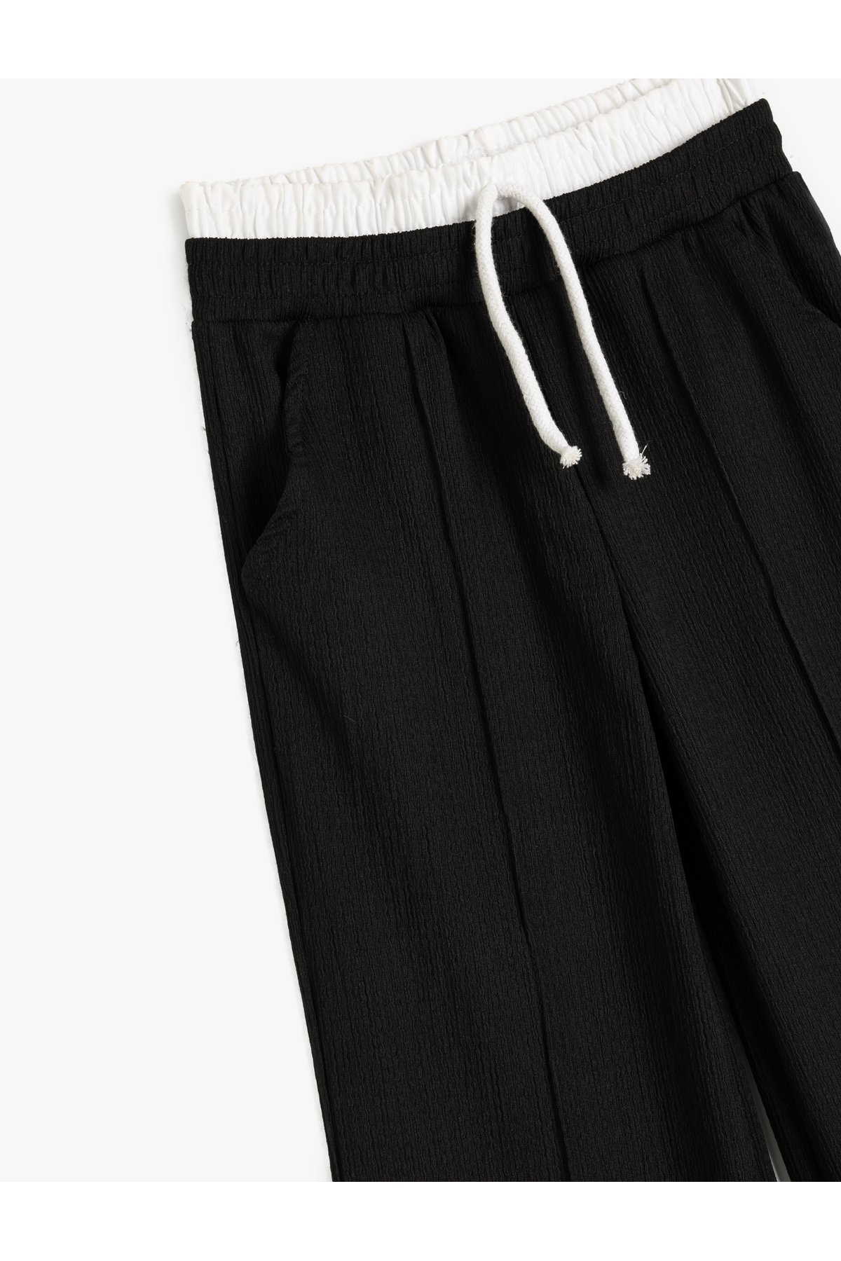 Cepli Çift Bel Detaylı Beli Lastikli Basic Pantolon