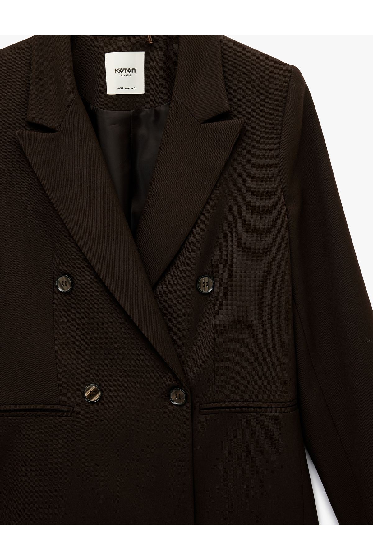 Cepli Düğmeli Uzun Kollu Kruvaze Blazer Ceket
