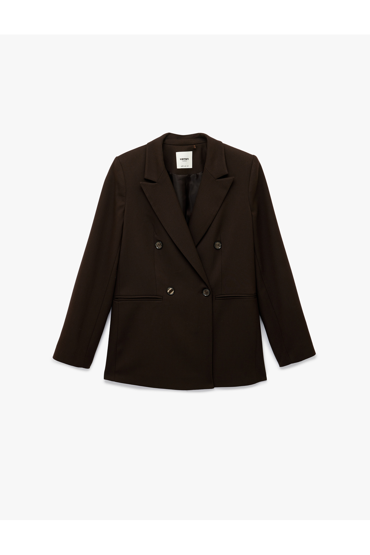 Cepli Düğmeli Uzun Kollu Kruvaze Blazer Ceket