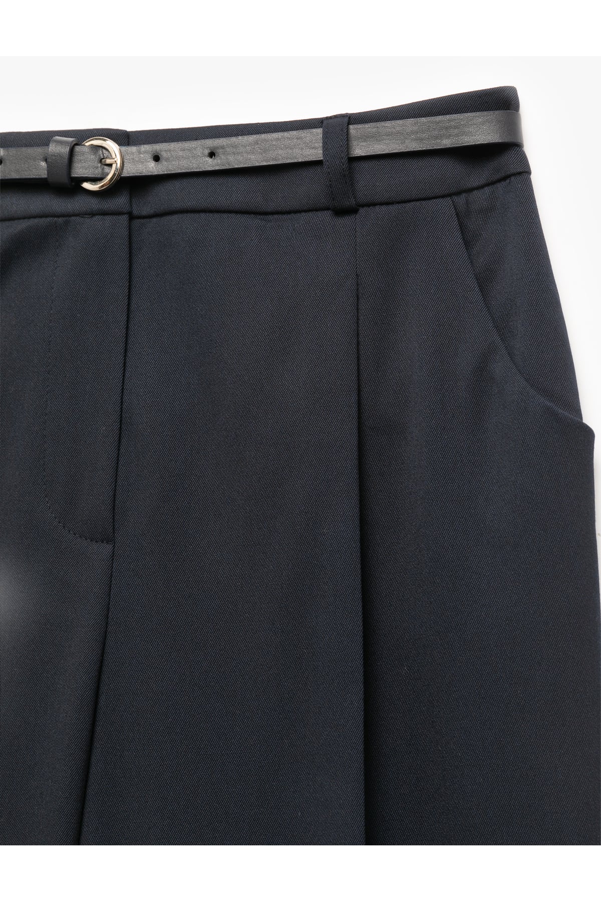 Cepli Kemerli Yüksek Bel Oversize Cigarette Pantolon