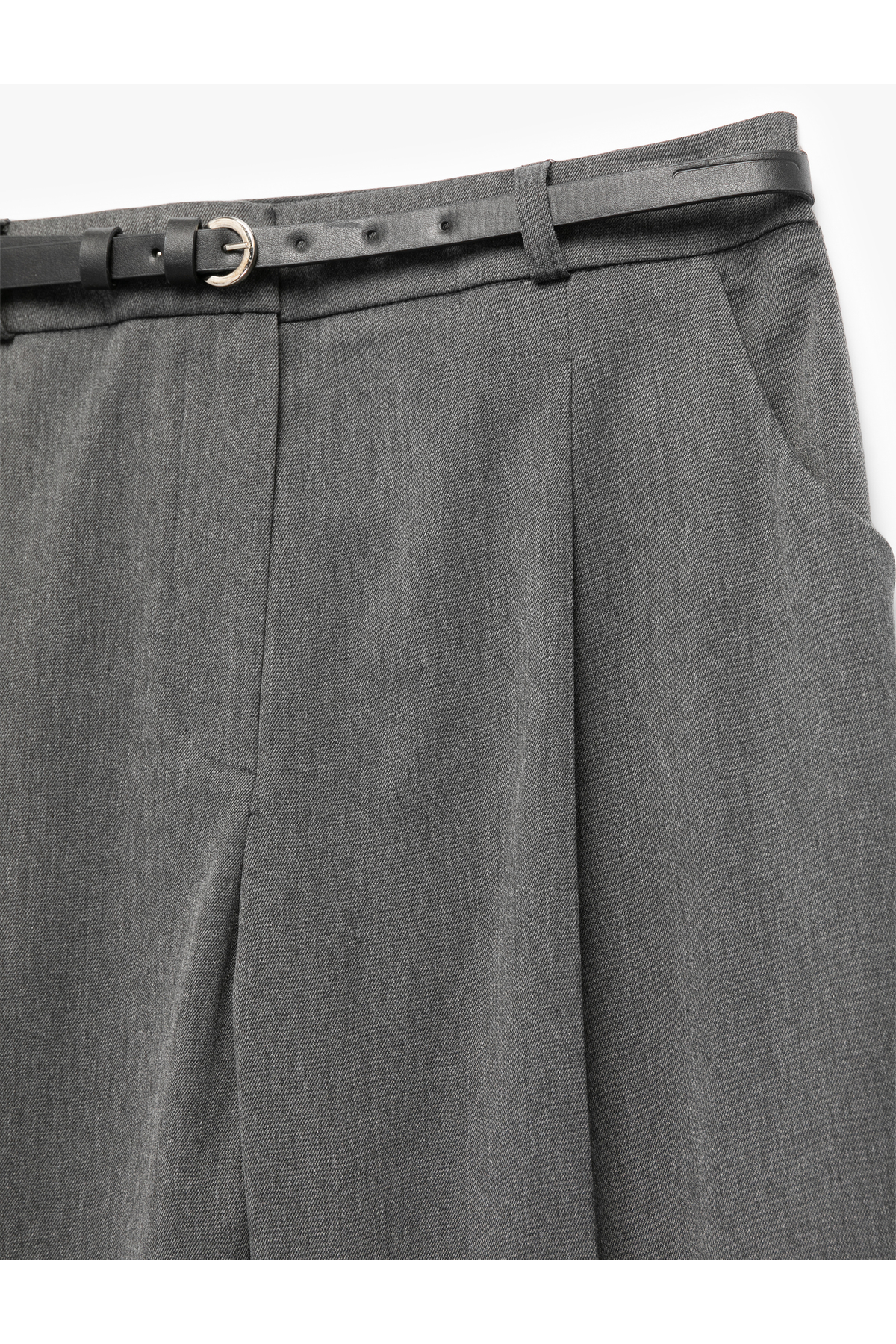 Cepli Kemerli Yüksek Bel Oversize Cigarette Pantolon
