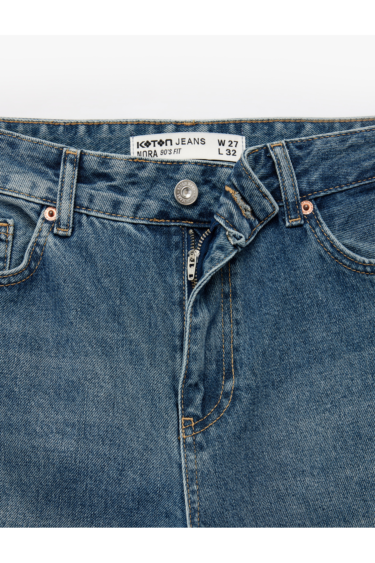 Cepli Standart Bel Düz Paça Jean Pantolon - Straight Fit Jeans