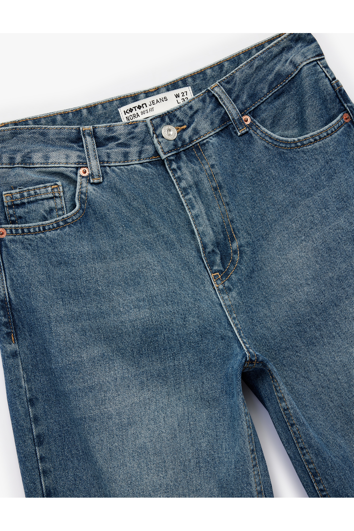 Cepli Standart Bel Düz Paça Jean Pantolon - Straight Fit Jeans