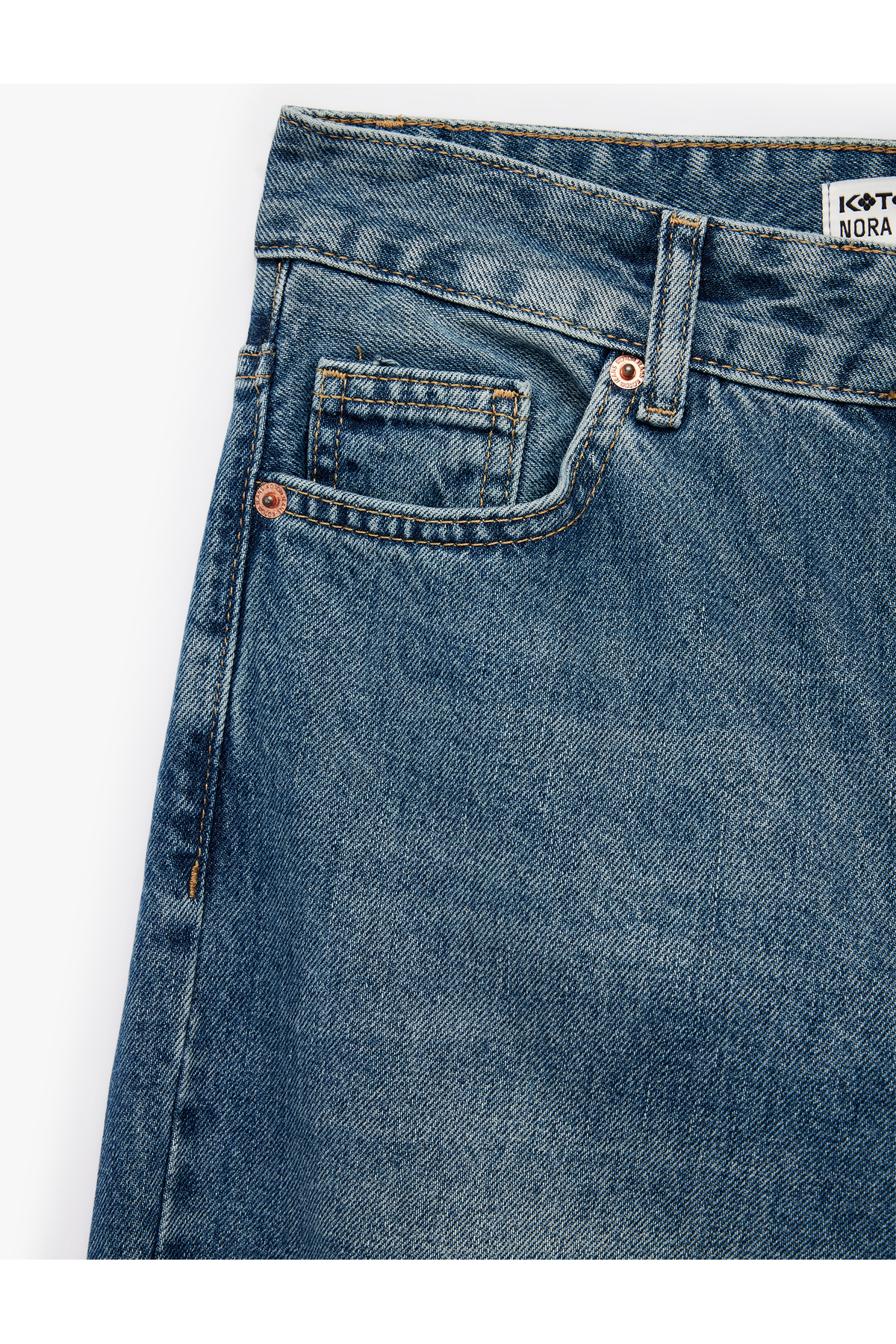 Cepli Standart Bel Düz Paça Jean Pantolon - Straight Fit Jeans