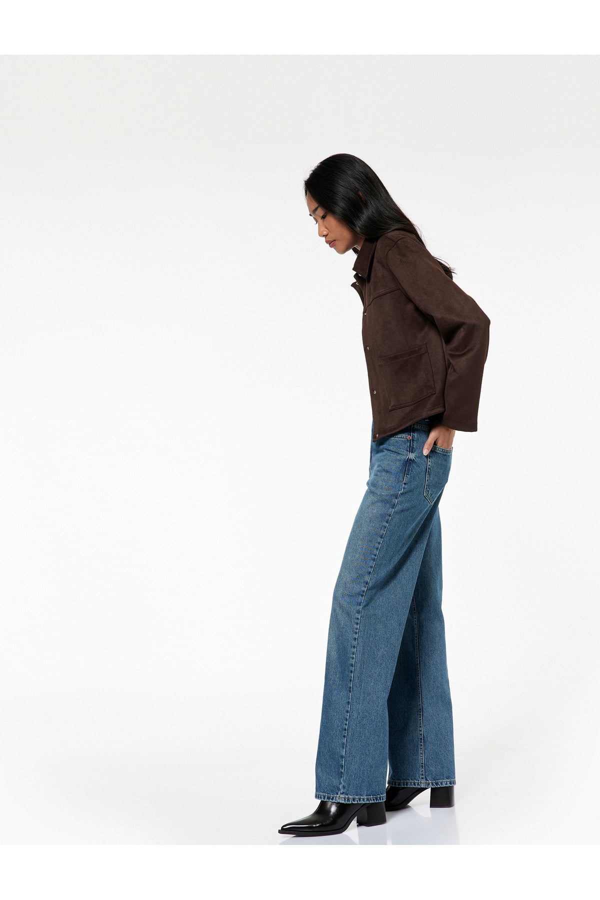 Cepli Standart Bel Düz Paça Jean Pantolon - Straight Fit Jeans