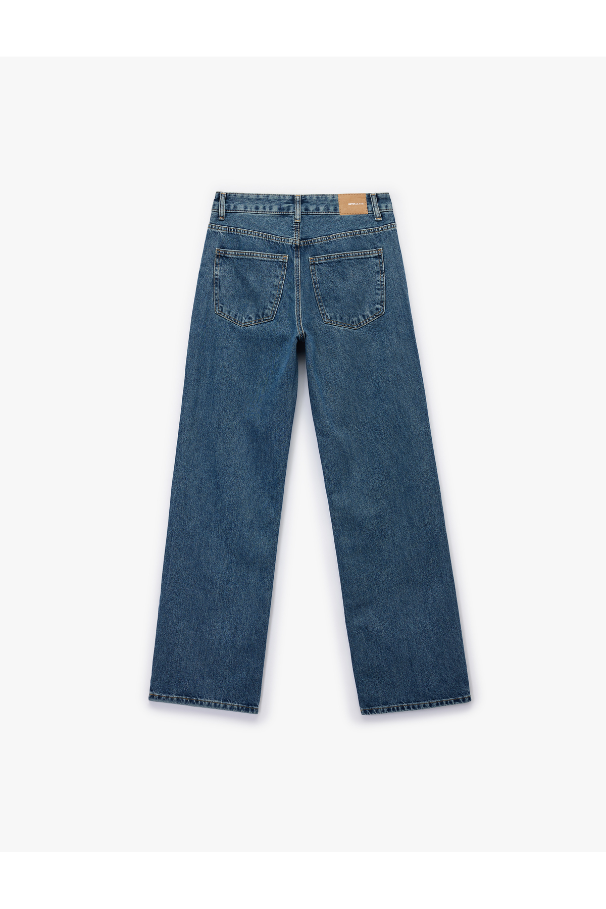 Cepli Standart Bel Düz Paça Jean Pantolon - Straight Fit Jeans