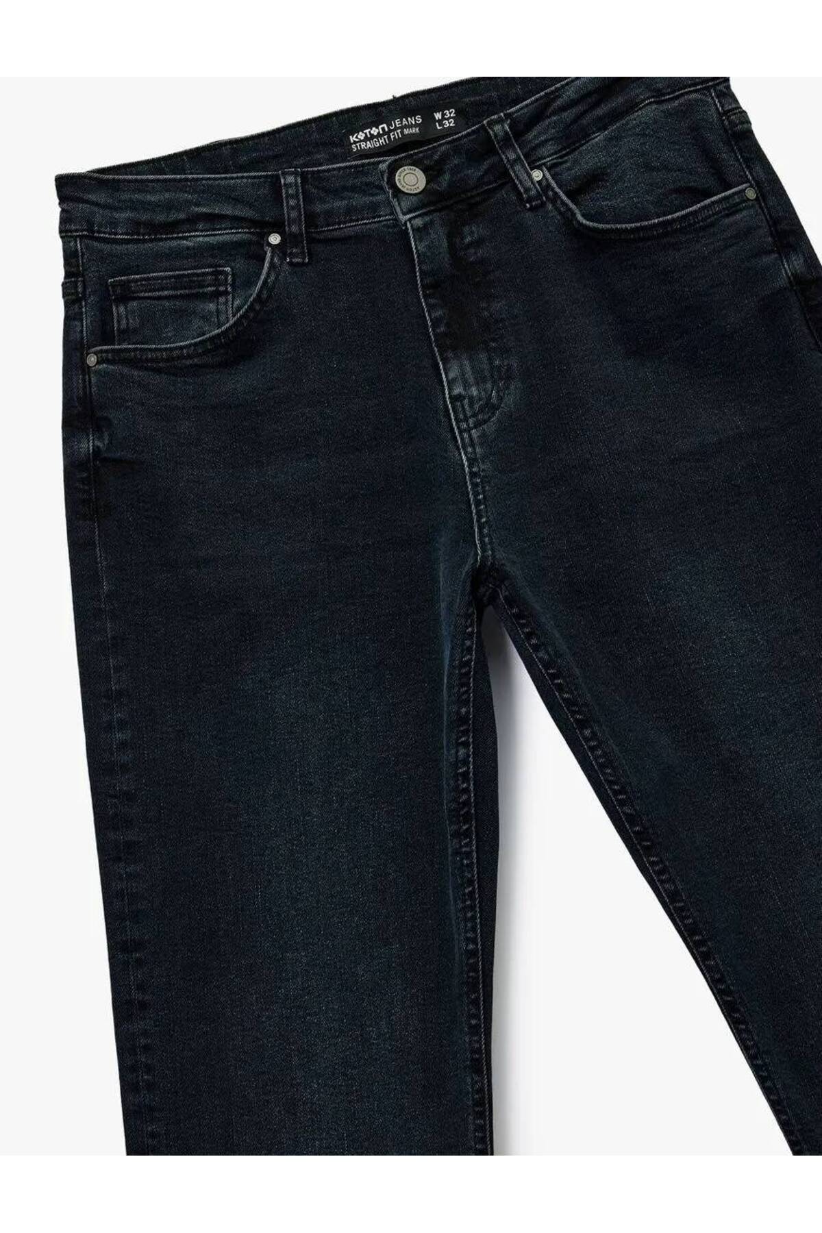Cepli Straight Fit Düz Paça Jean Pantolon - Straight Fit Mark Jeans