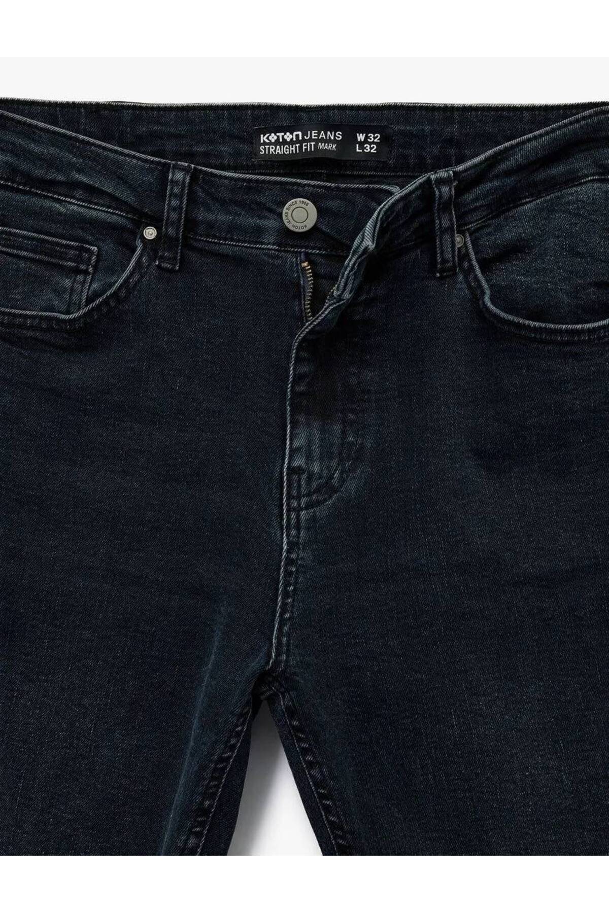 Cepli Straight Fit Düz Paça Jean Pantolon - Straight Fit Mark Jeans