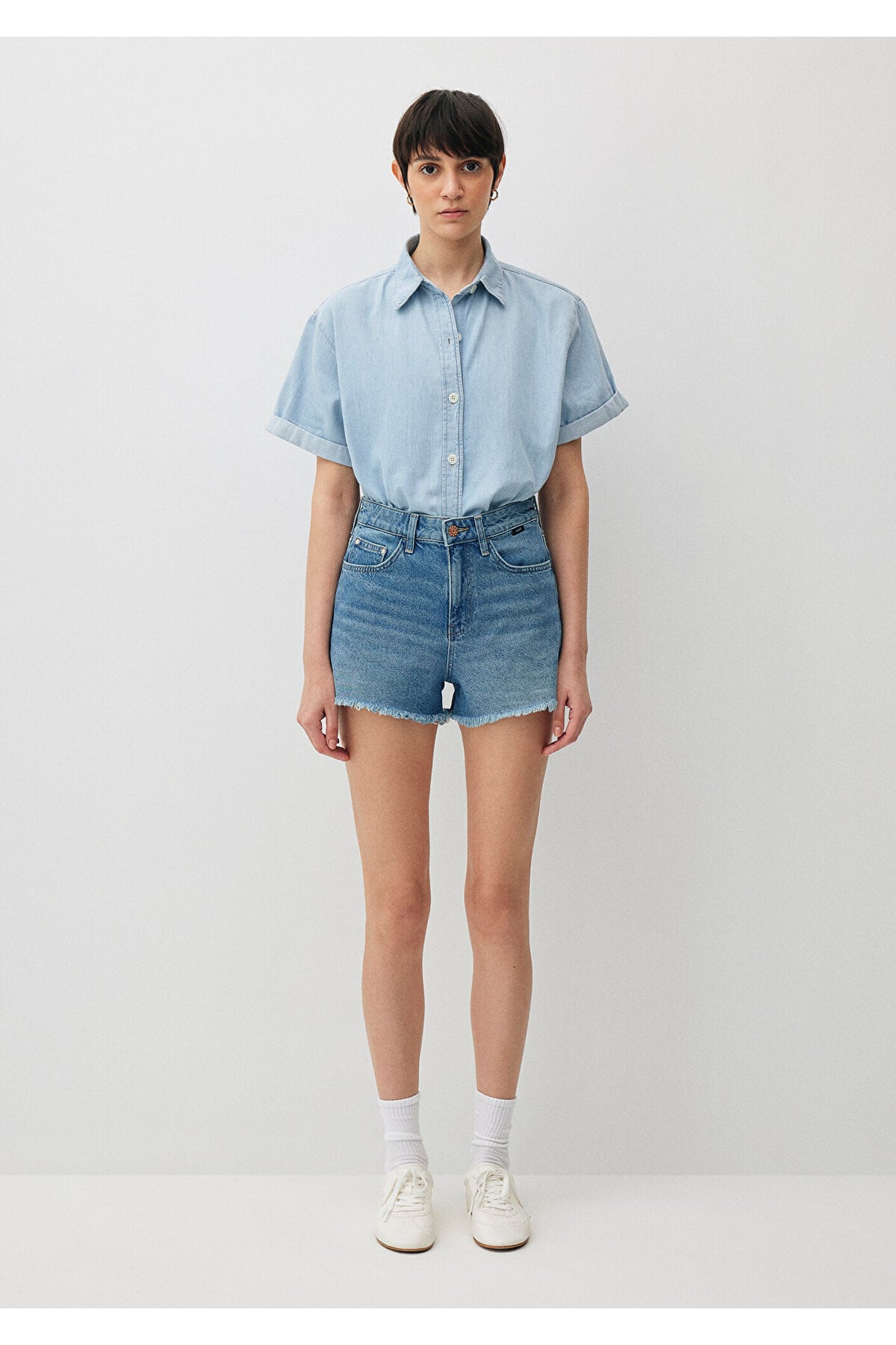 Cherry 90lar Gölgeli Indigo Mavisi Jean Şort 1410022-87070