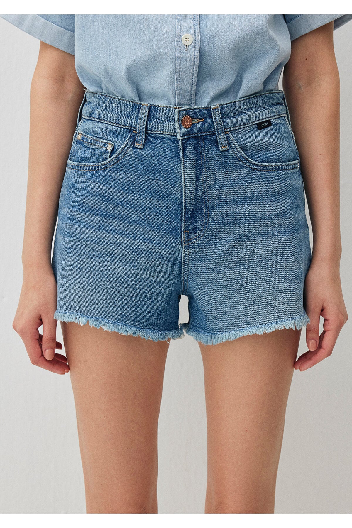 Cherry 90lar Gölgeli Indigo Mavisi Jean Şort 1410022-87070