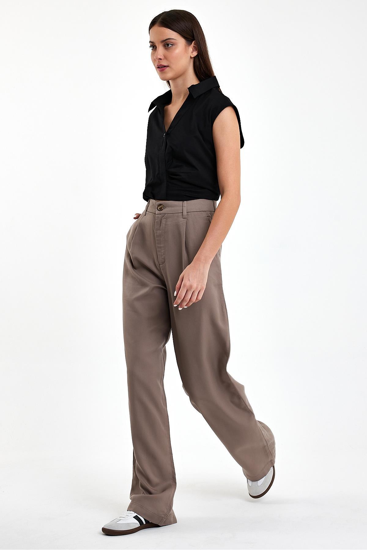 Chloe Wide Leg Kumaş Pantolon