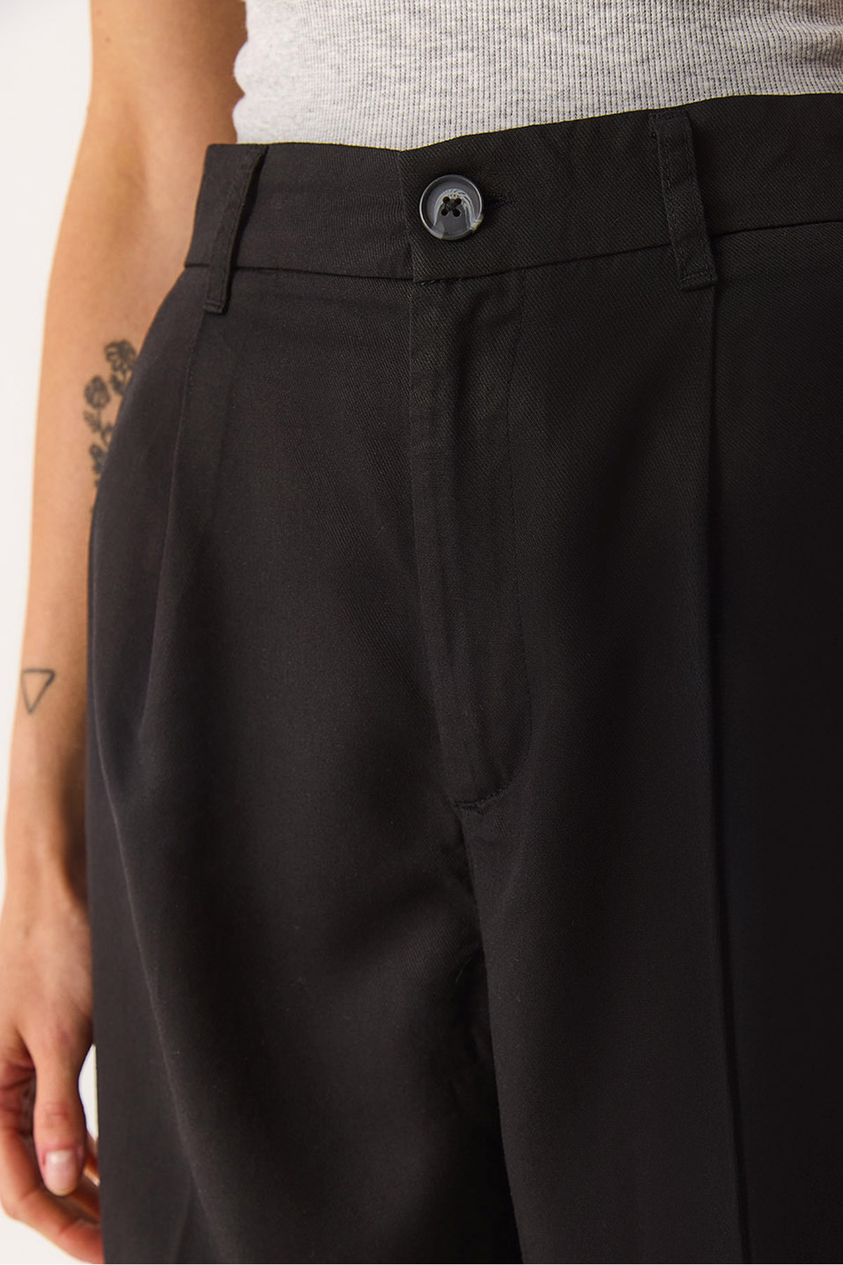 Chloe Wide Leg Palazzo %100 Lyocell Pantolon - SİYAH