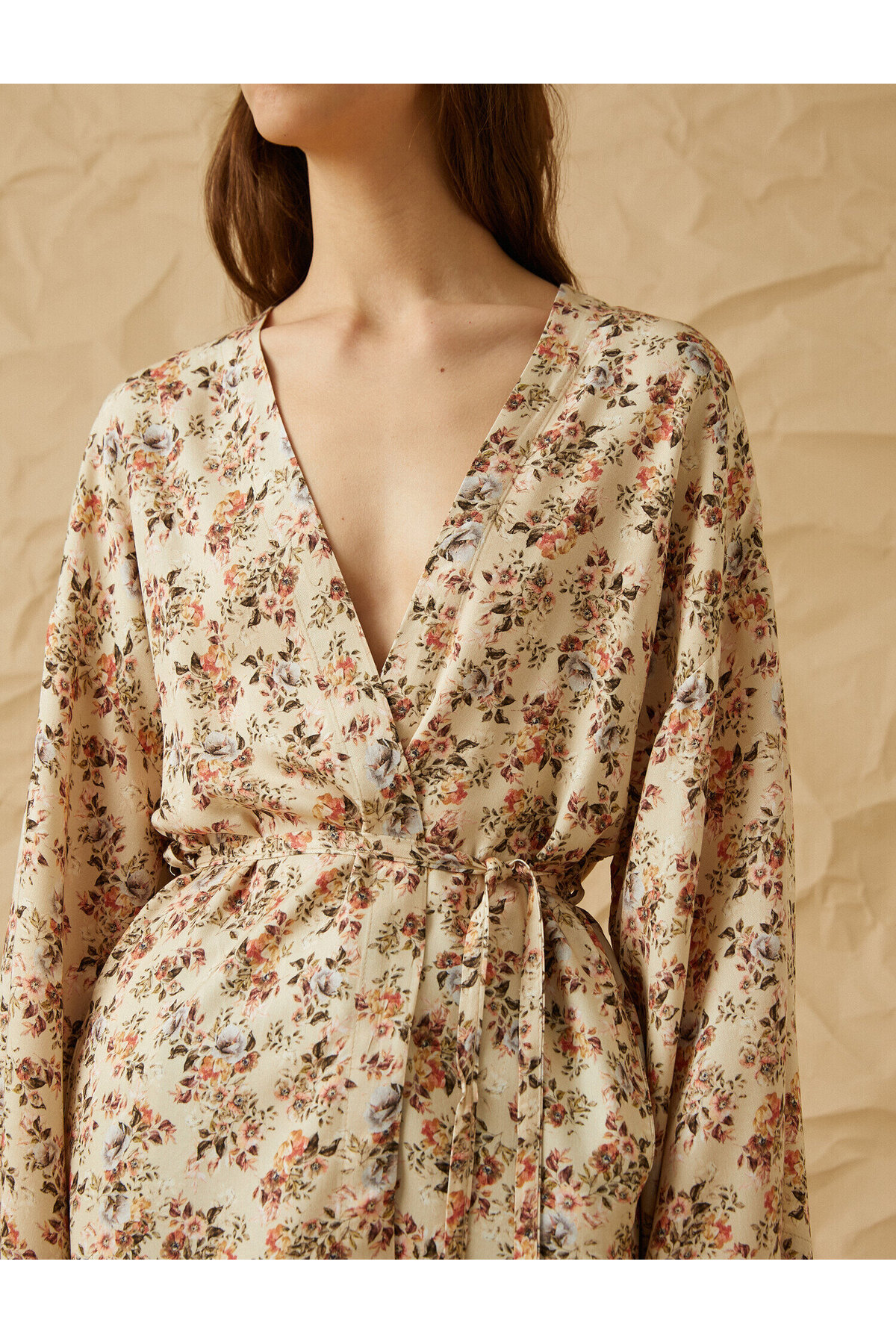 Çiçek Desenli Kimono