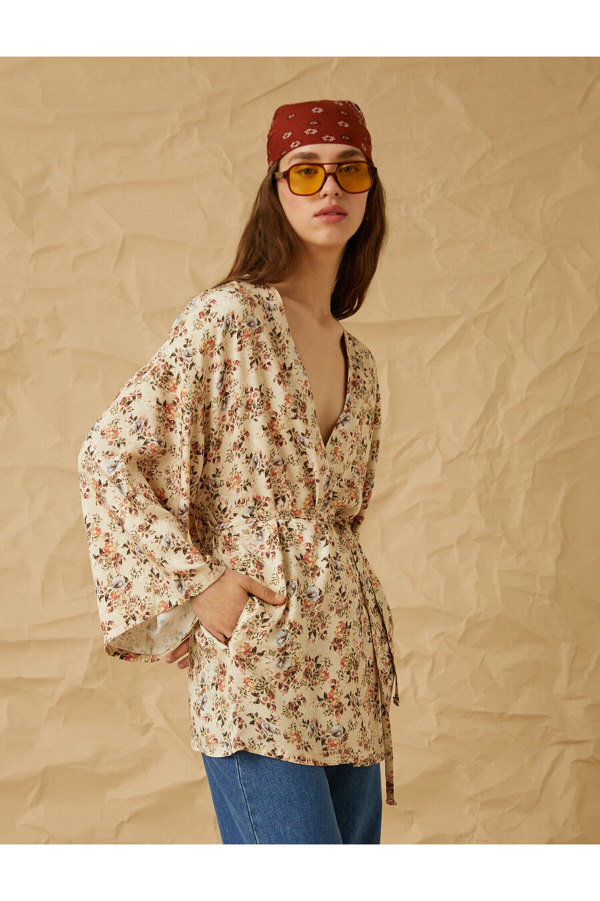 Çiçek Desenli Kimono