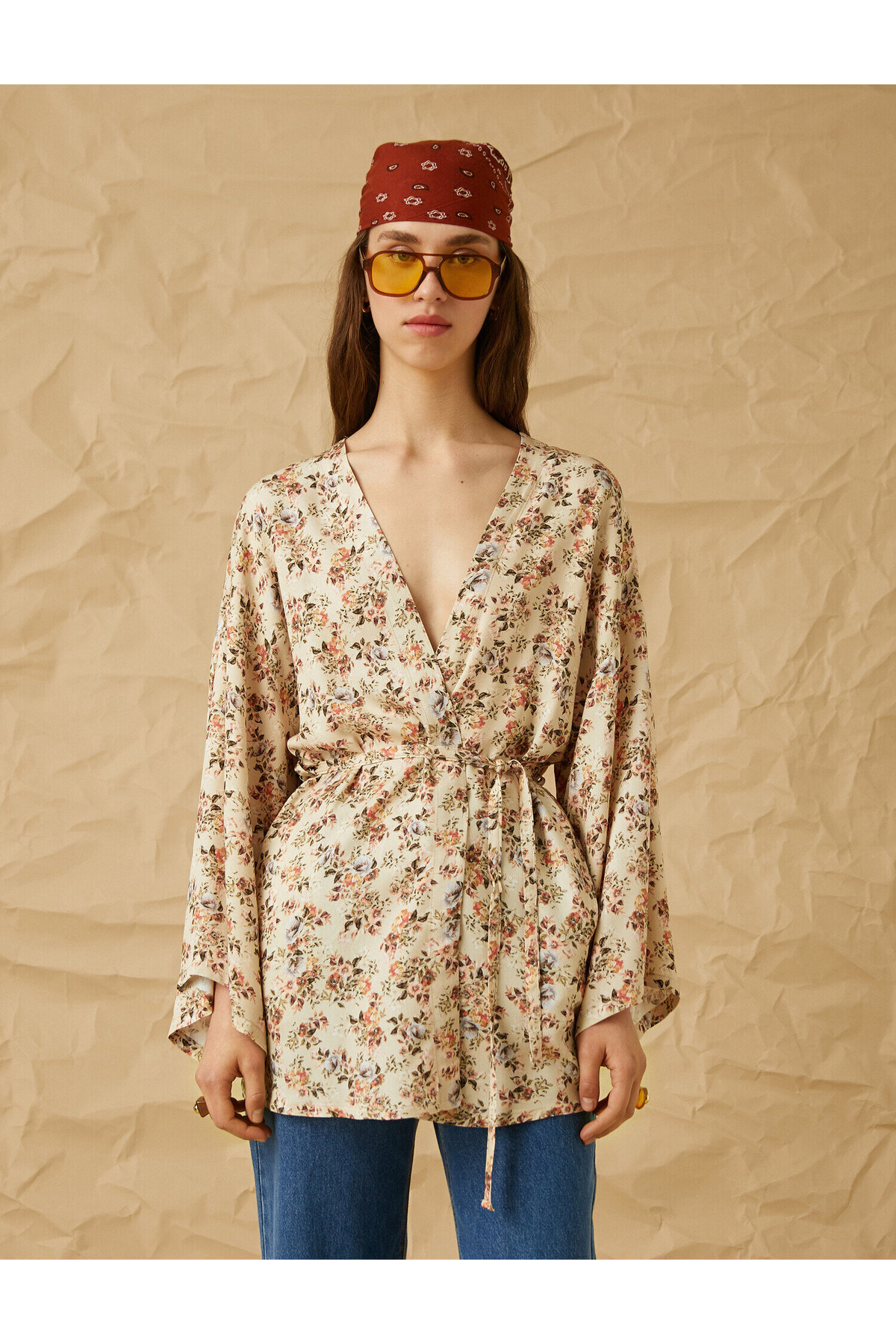 Çiçek Desenli Kimono