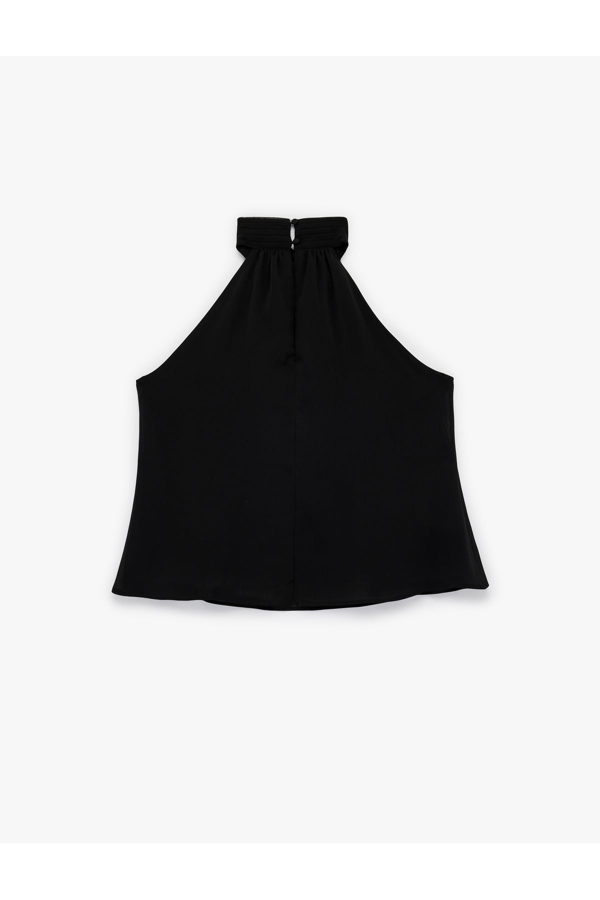 Çiçek Detaylı Kolsuz Halter Yaka Bluz