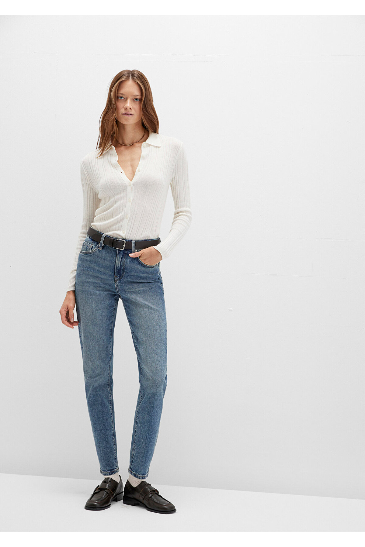 Cindy Classic Denim Gölgeli Indigo Mavisi Jean Pantolon 100277-90498