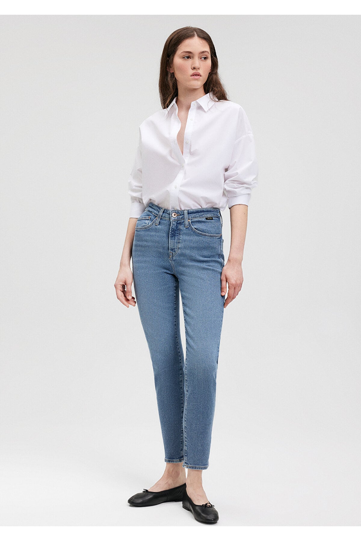 Cindy Gold Shape Gölgeli İndigo Mavisi Jean Pantolon 100277-33555