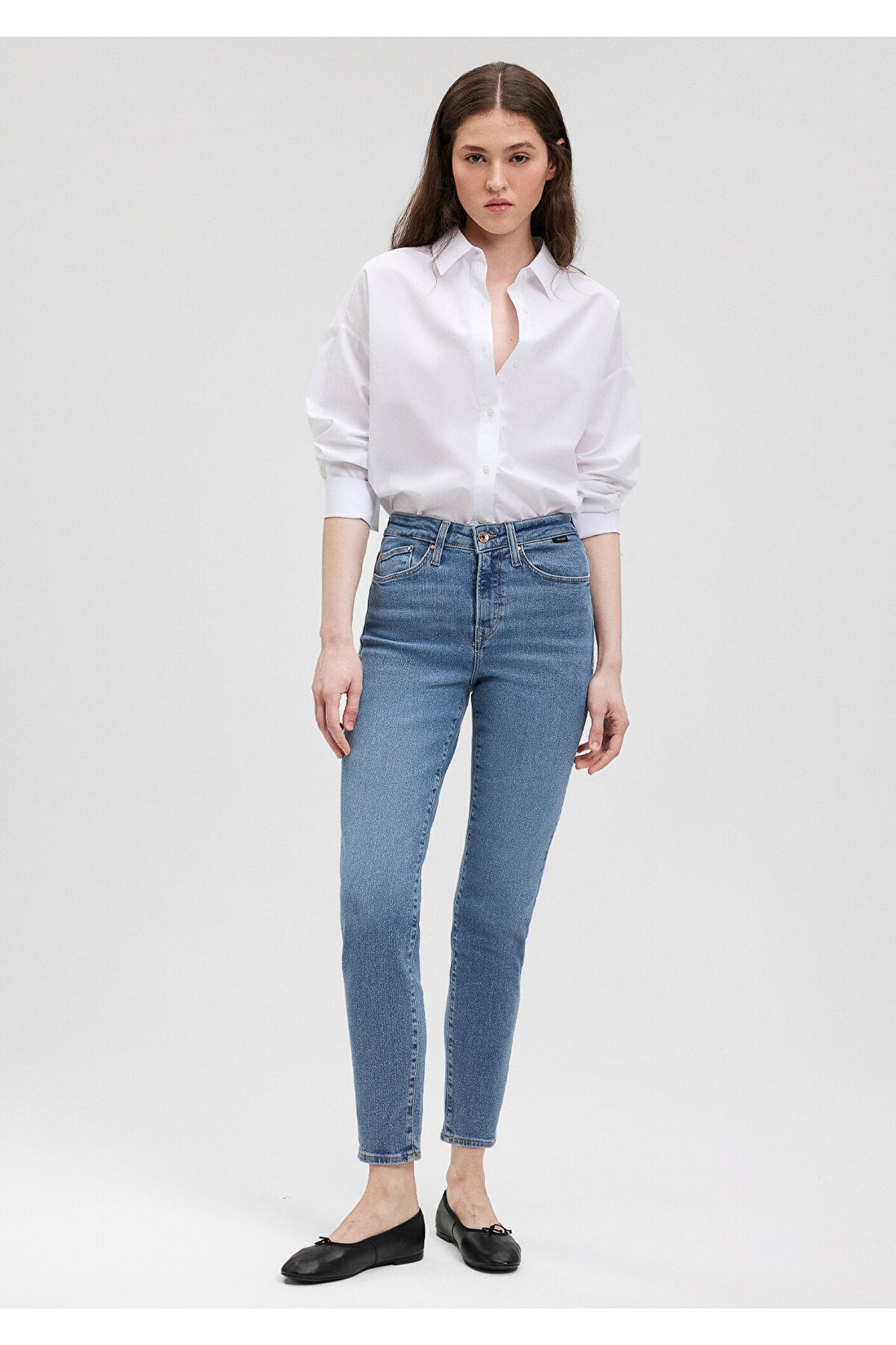 Cindy Gold Shape Gölgeli İndigo Mavisi Jean Pantolon 100277-33555