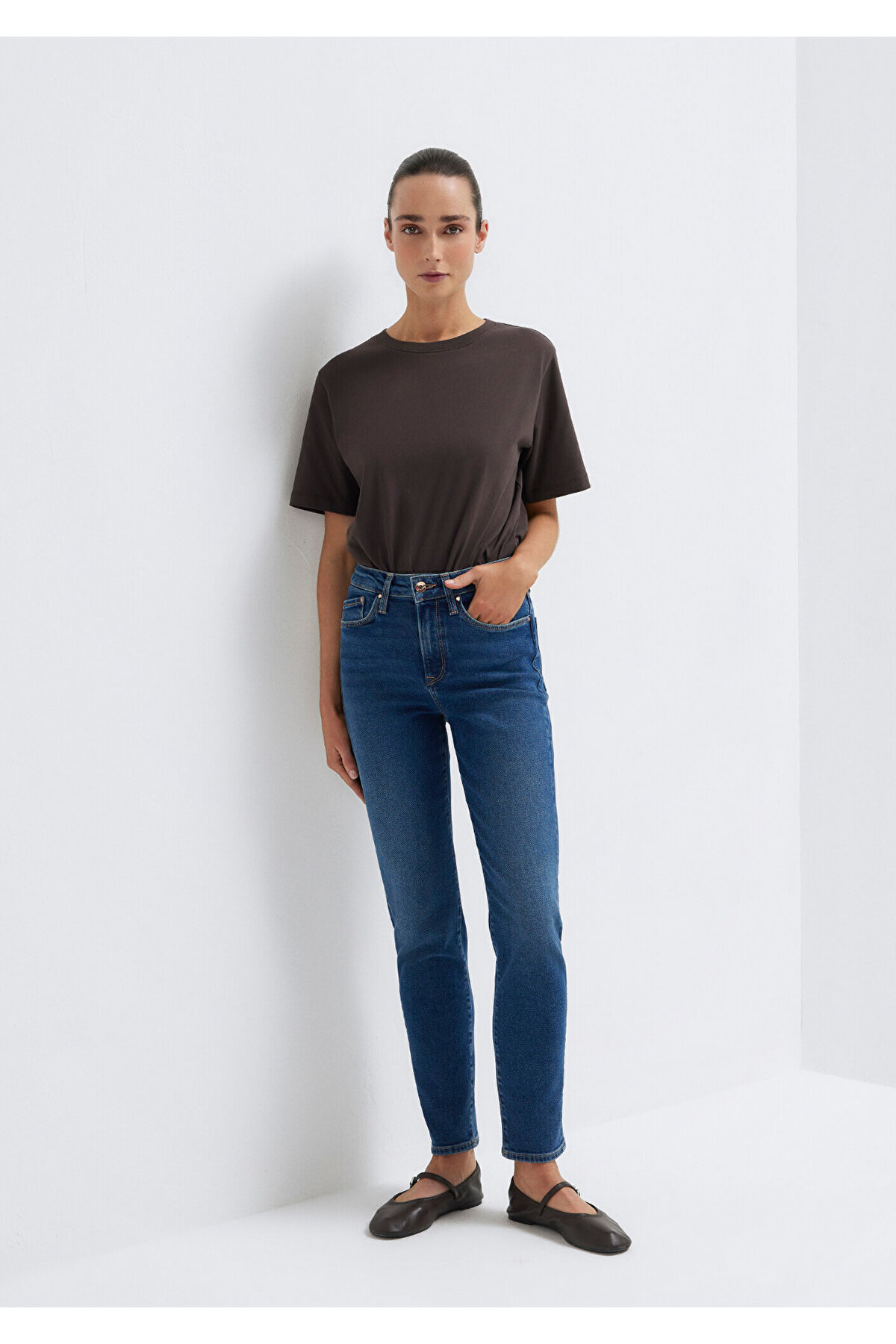 Cindy Gold Shape Koyu Jean Pantolon 100277-33687