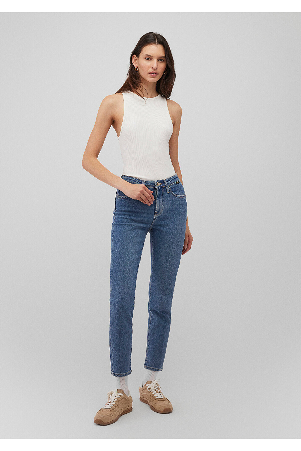Cindy Gold Shape Koyu Mavi Jean Pantolon 100277-87897