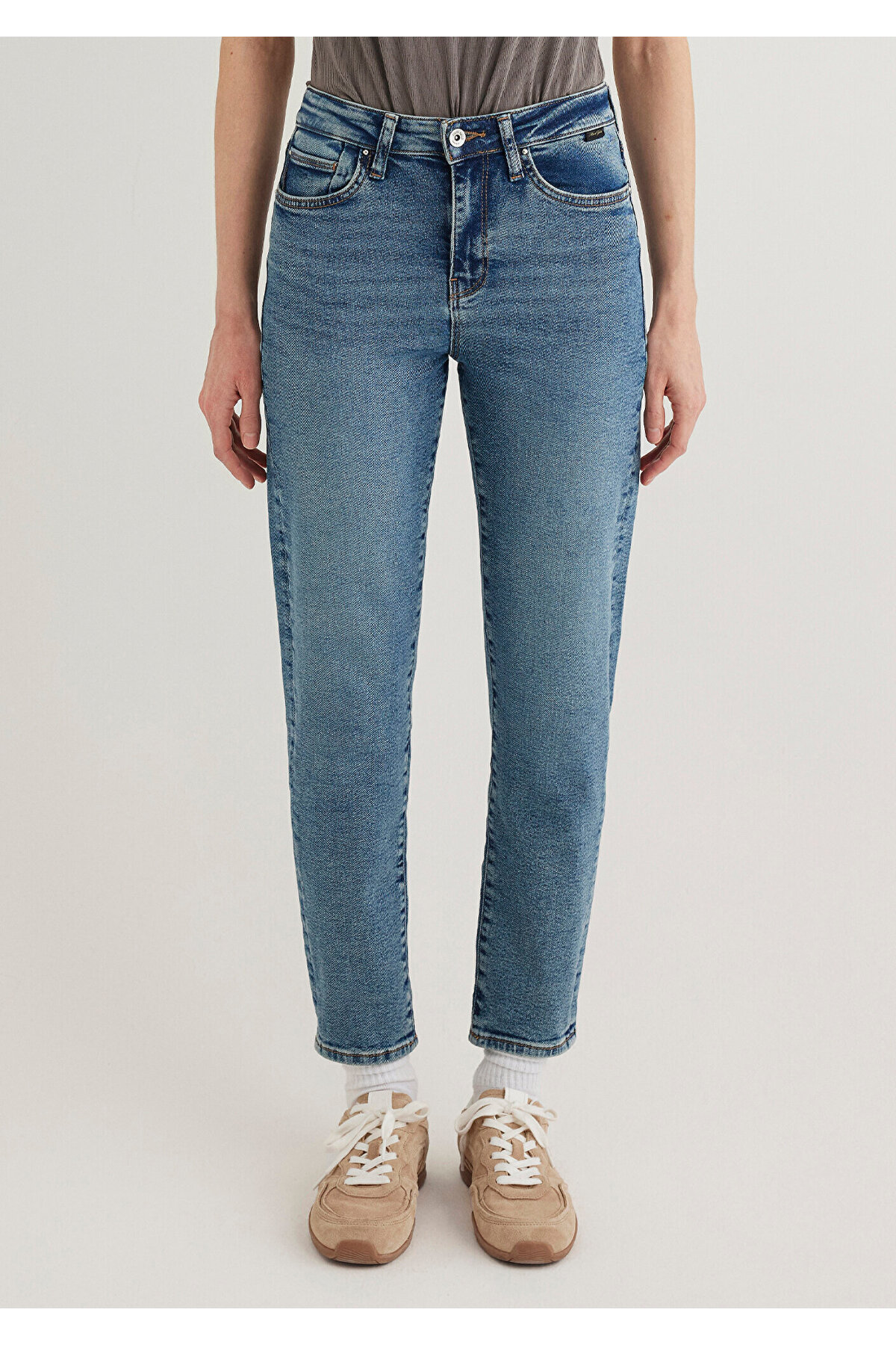Cindy Gold Shape Puslu Indigo Mavisi Jean Pantolon 100277-89183