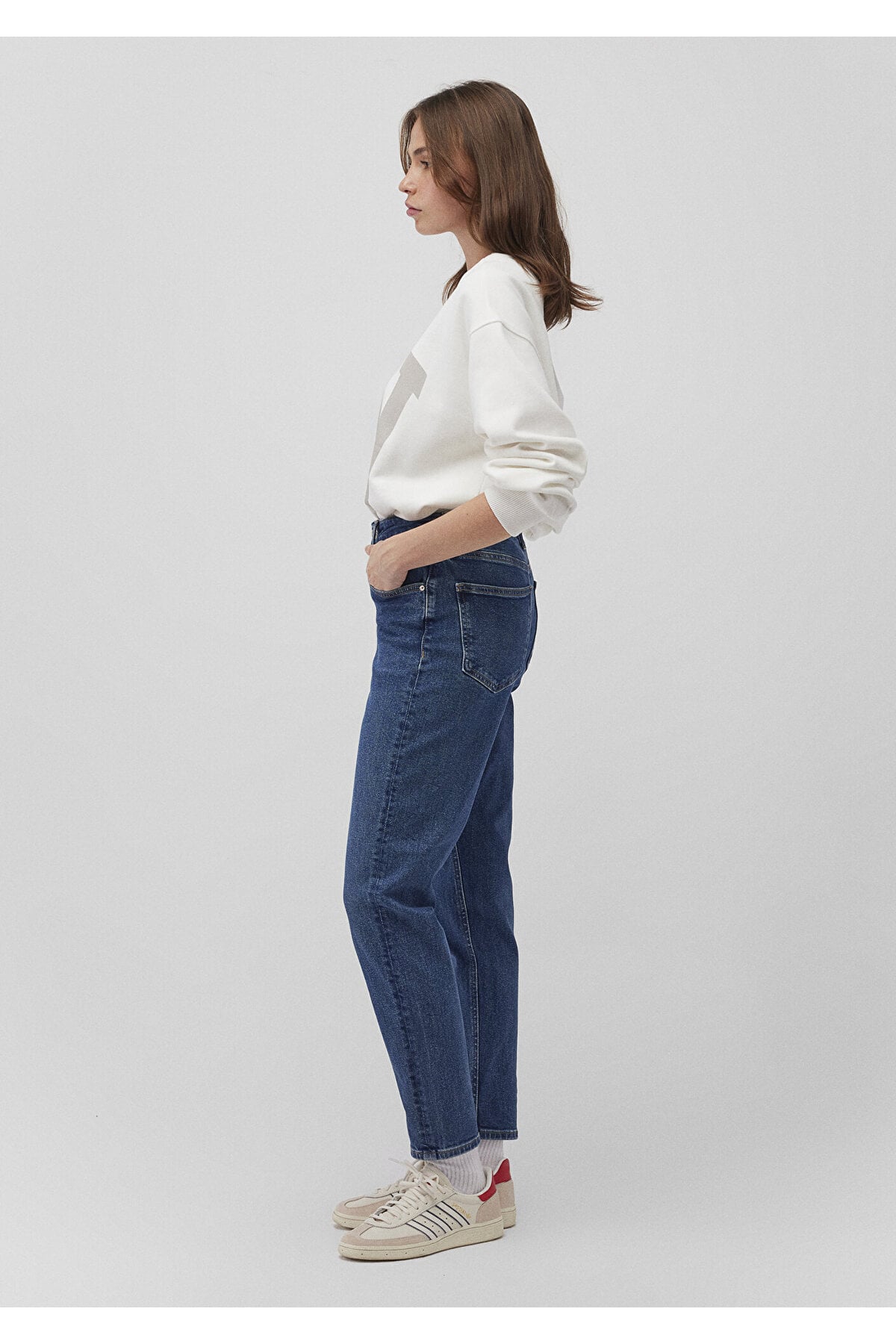 Cindy Kolej Indigo Mavisi Vintage Jean Pantolon 100277-85272