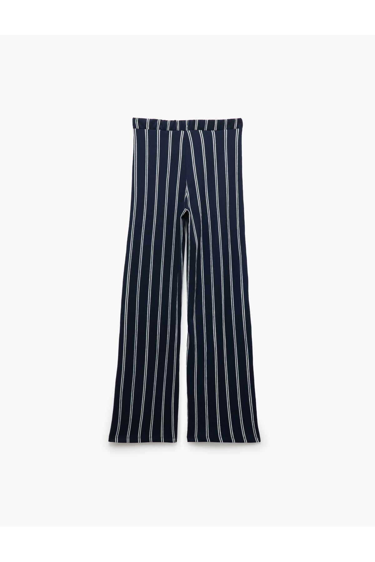 Çizgili Beli Lastikli Geniş Paça Pantolon Bürümcük