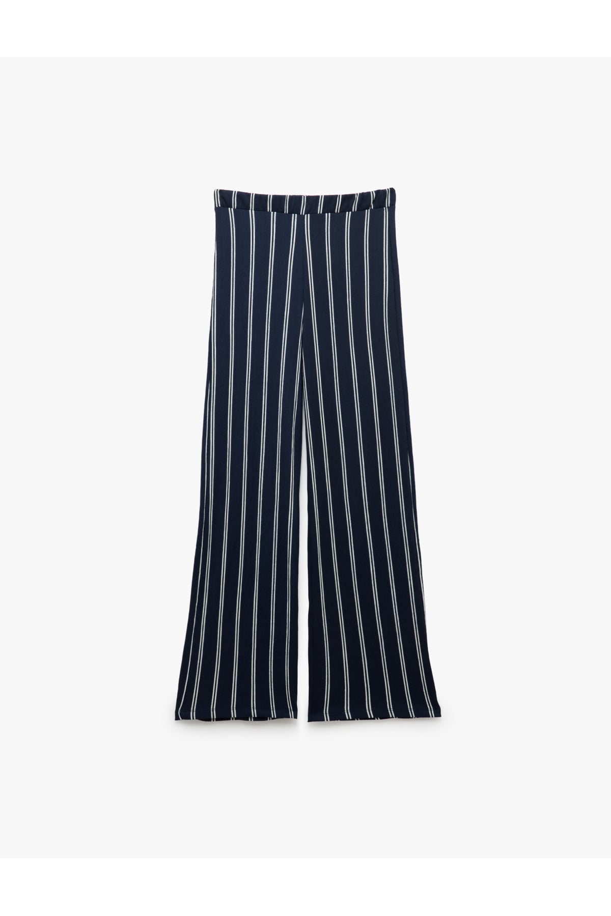 Çizgili Beli Lastikli Geniş Paça Pantolon Bürümcük